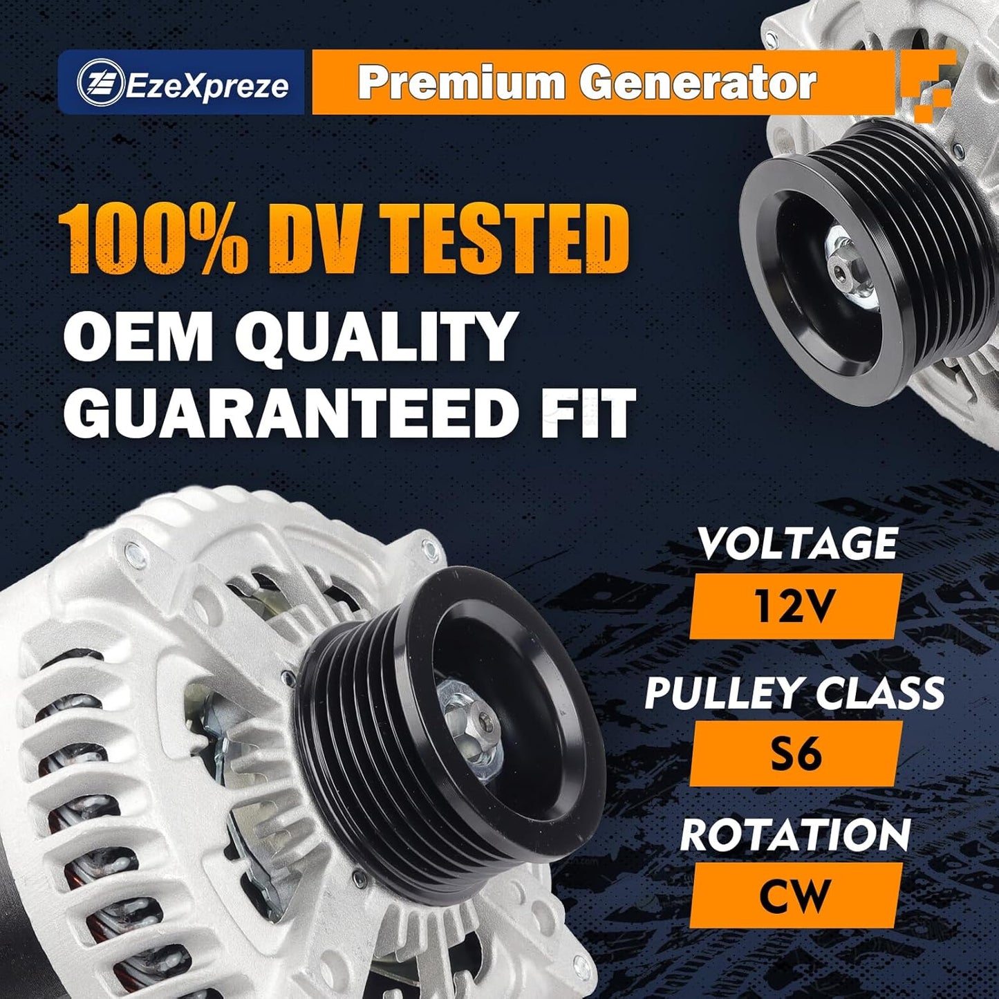 EzeXpreze Alternator Compatible With Ford Explorer 3.5L 2016-2019, F150 V6 3.5L 2013-2014, Lincoln MKT 2.0L 2014-2016, MKT 3.5L 3.7L 2013-2019, 225A Replaces 104210-6601,11629N,DG1T-10300-EB