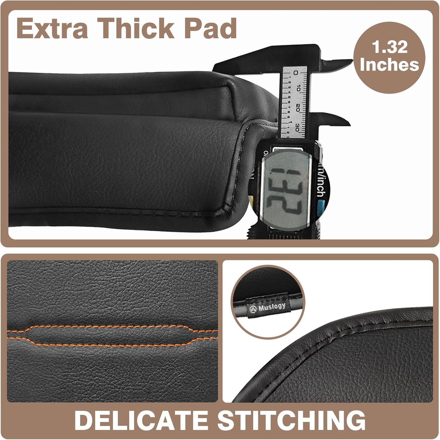 Muslogy Center Console Cover Extra Thick Armrest Pad Compatible with Honda CR-V 2023+ & CRV Hybrid Accessories Arm Rest Cushion Padding Anti-Scratch Middle Console Pad Leather Armrest Lid Protector