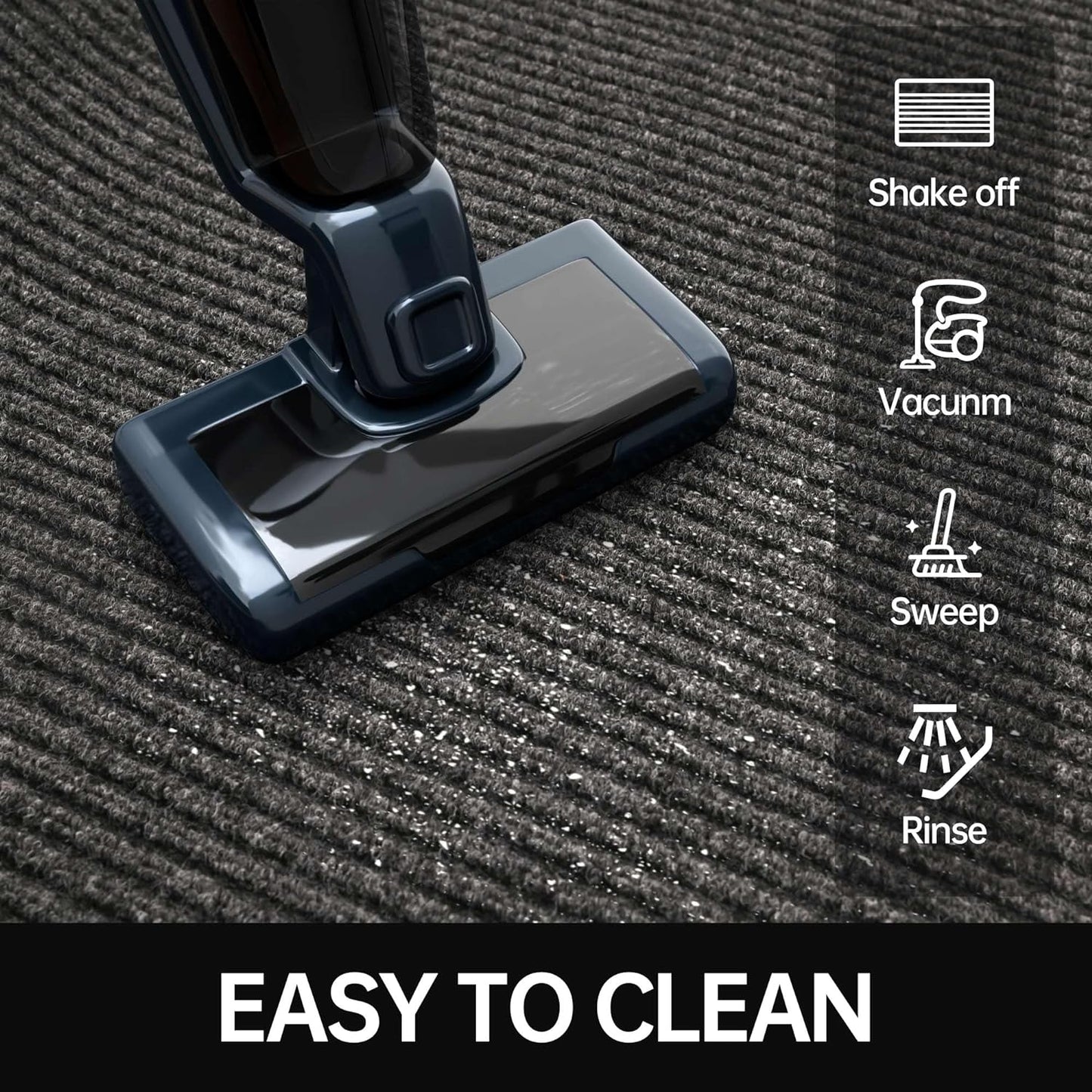 Front Door Mat, 3' x 5' Heavy Duty Indoor Outdoor Welcome Mat for Entryway, Commercial Floor Entrance, Low Profile, Non-Slip, Durable Rubber Backing for Entry, Patio, Home