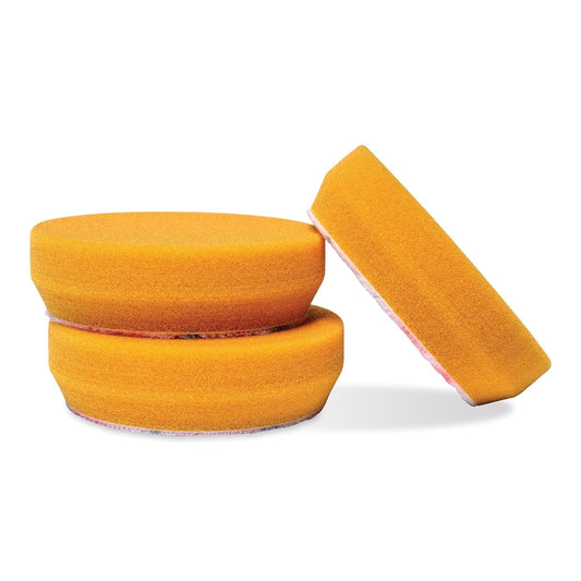 Griot's Garage Orange Foam Correcting Pads for Car Polishing and Detailing, Removes Light to Moderate Paint Defects, Durable, Machine-Washable, 11241, 3", Set of 3