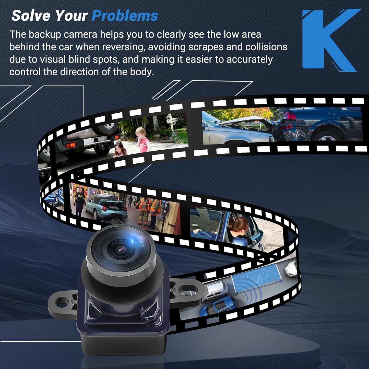 Rear View Backup Camera Compatible with Dodge Journey 2011-2020 Park Assist Camera Replaces# 56054158AB 56054158AC 56054158AD 56054158AE 56054158AF