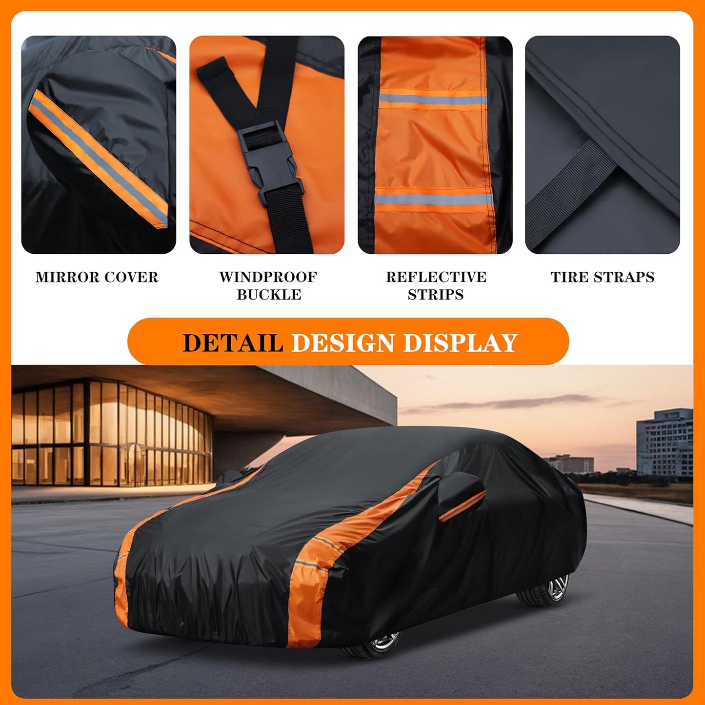 in Full Exterior Sedan Car Cover All Weather, Waterproof，UV Resistant, Dustproof, and Snowproof Fit Toyota,Camry,Tesla Model 3,Honda Accord,Nissan Altima,Kia K5 etc.Size A4