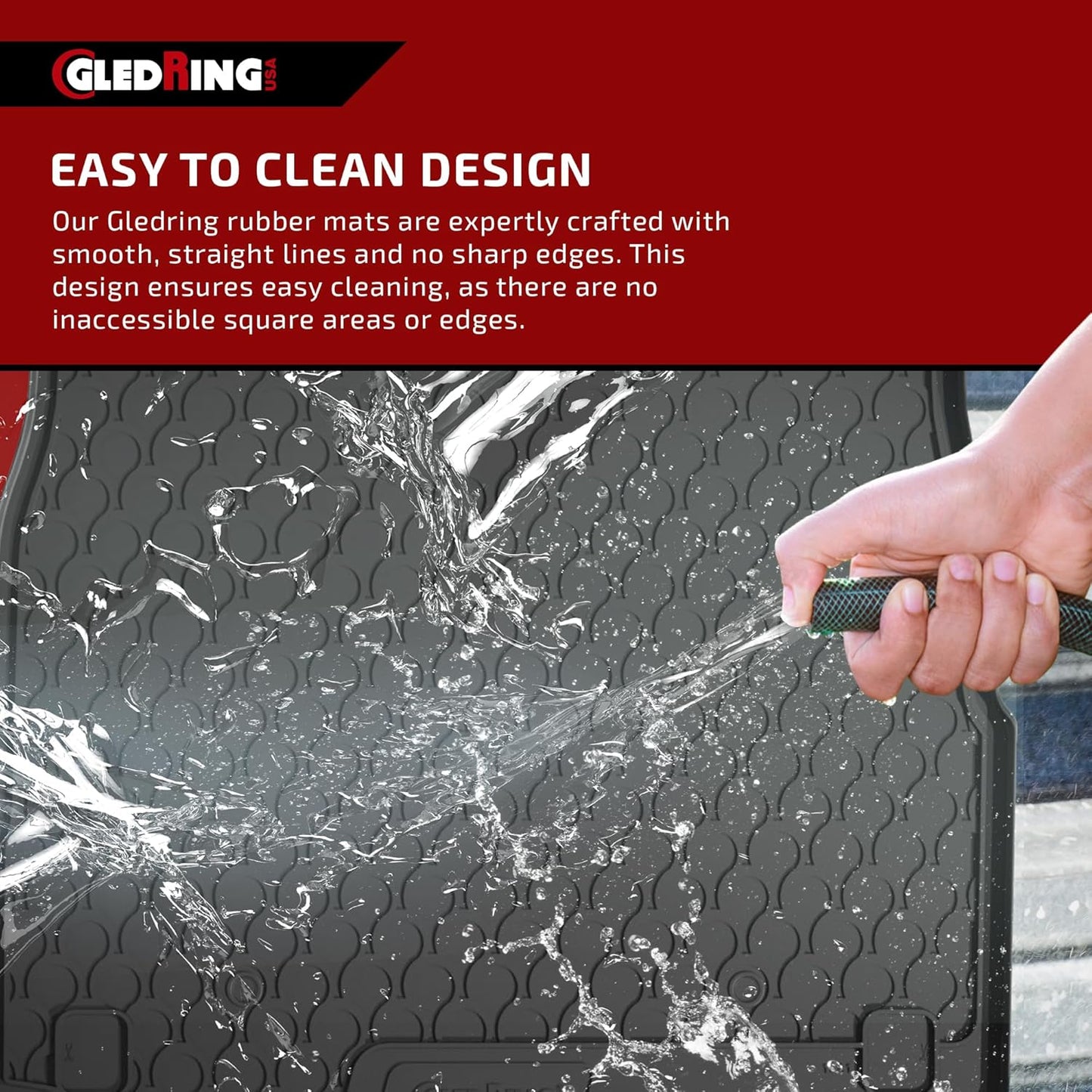 Gledring USA Custom Fit All-Weather Rubber Cargo Liner Intended for Toyota RAV4 2019-2023, No Trimming Required, Tailored Custom Fit, Protects from Rain, Mud, & Snow