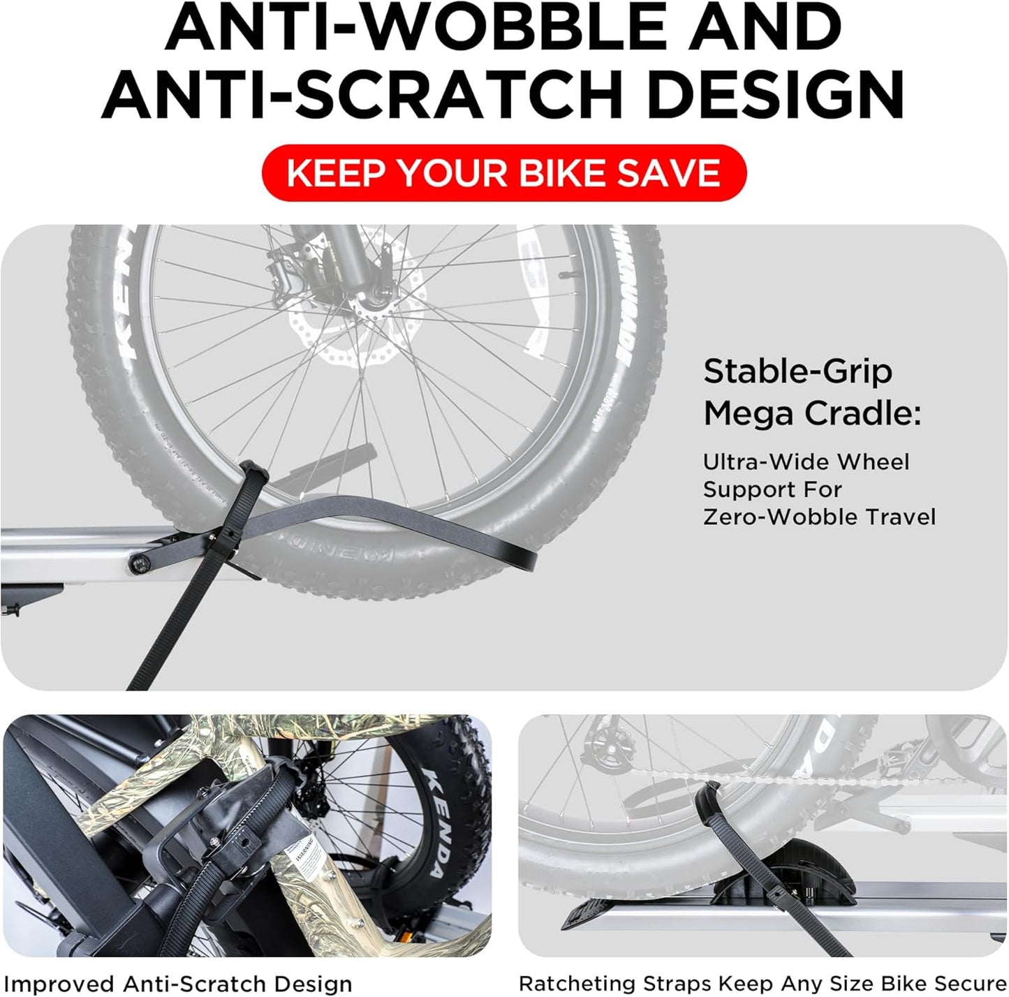 Hitch 2-Bike Rack Fellow, 200 lbs Capacity E-Bike Carrier for Cars Trucks SUVs Minivans RV, Trailer, Foldable Platform Mount, Up to 5’’ Fat Tire Bicycle for 2’’ Receiver