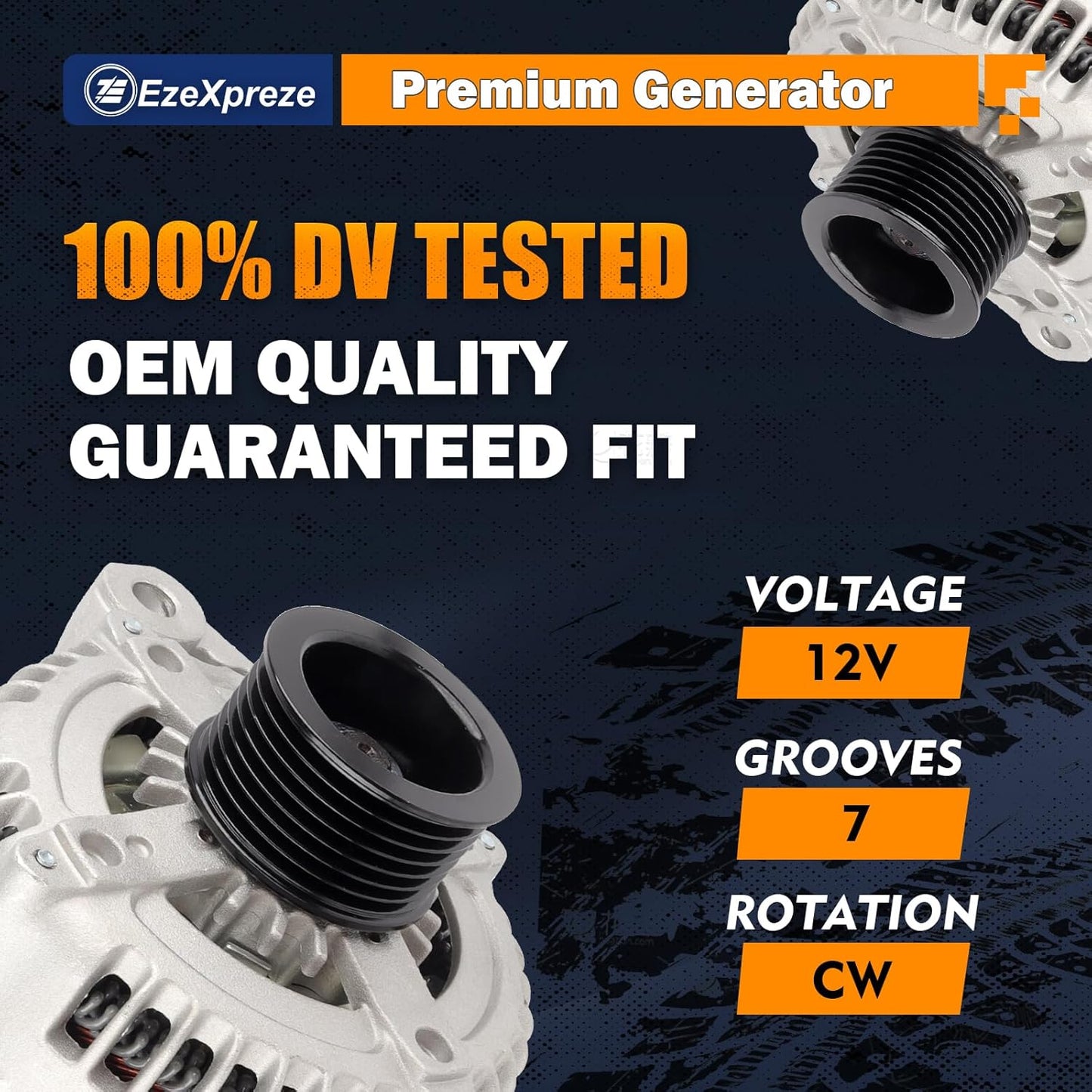 Ezexpreze 11034N Alternator Compatible with Toyota Camry 04-06, Highlander 04-07, Solara 04-08 & Scion tC 05-10, L4 2.4L, 12V 100Amp Clockwise 7-Groove Pulley, OE# 104210-3880, 27060-0H100