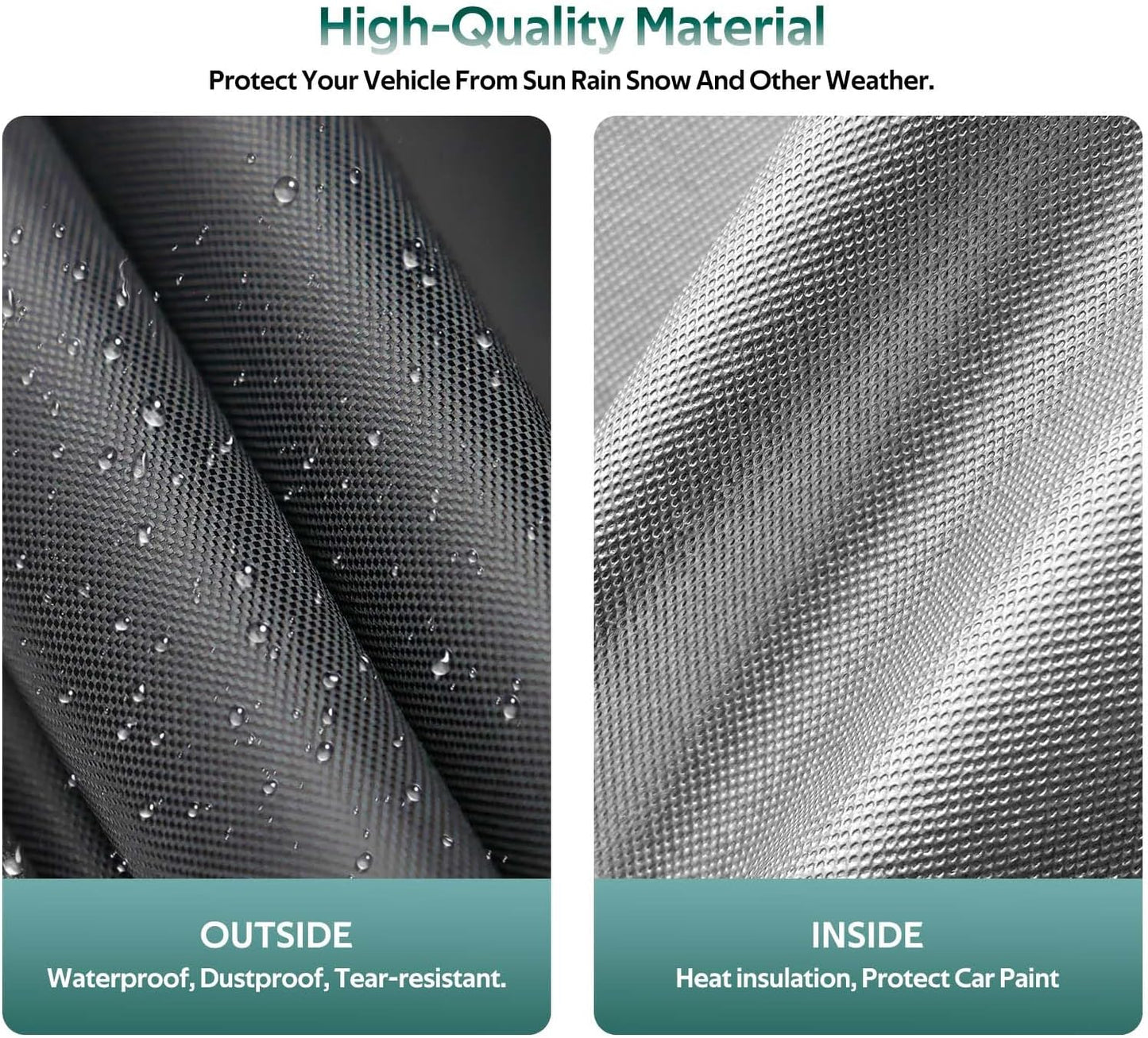 Car Cover Waterproof All Weather for Automobiles, Outdoor Full Exterior Covers for Sedans (Length: 186"-193") Rain Winter Sun Protection. Universal Fit for Toyota Camry, Honda Accord, etc.