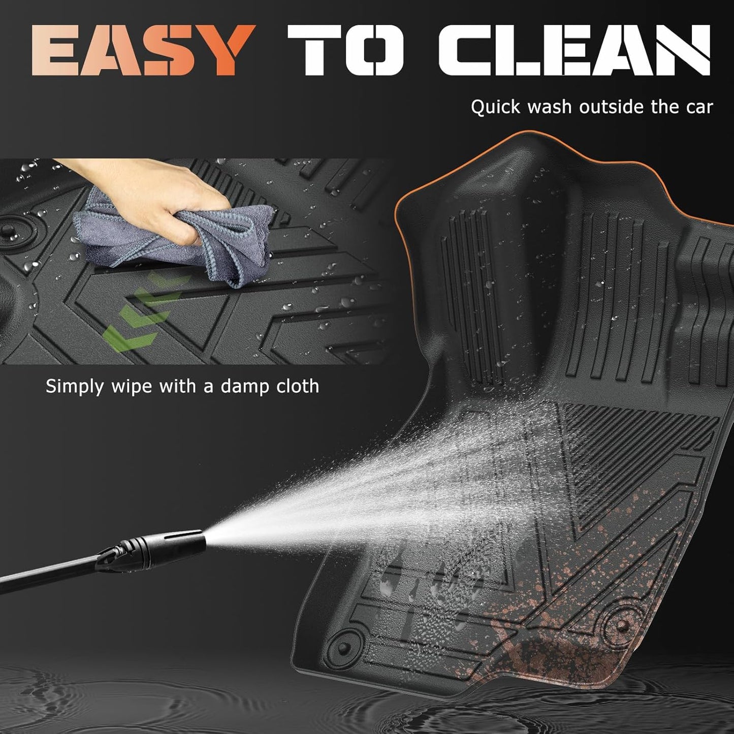 Floor Mats & Cargo Liner Set Custom Fit for Cadillac XT5 2025 2017-2024 All Weather Protection for Car Mats Anti-Slip TPE Floor Liners Cadillac XT5 Accessories Waterproof Trunk Mat, Black