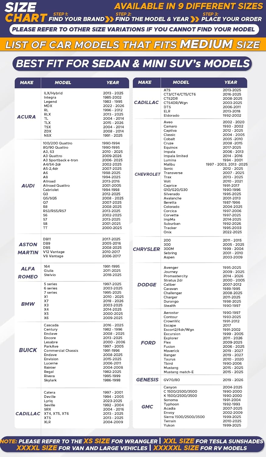 EcoNour Car Windshield Sun Shade (2 Pack), Reflector Sunshade car Window Shades, Car Reflective Sun Blocker Fits Small Sedans, Mini SUVs, & Hatchbacks, Medium (64 in x32 in)