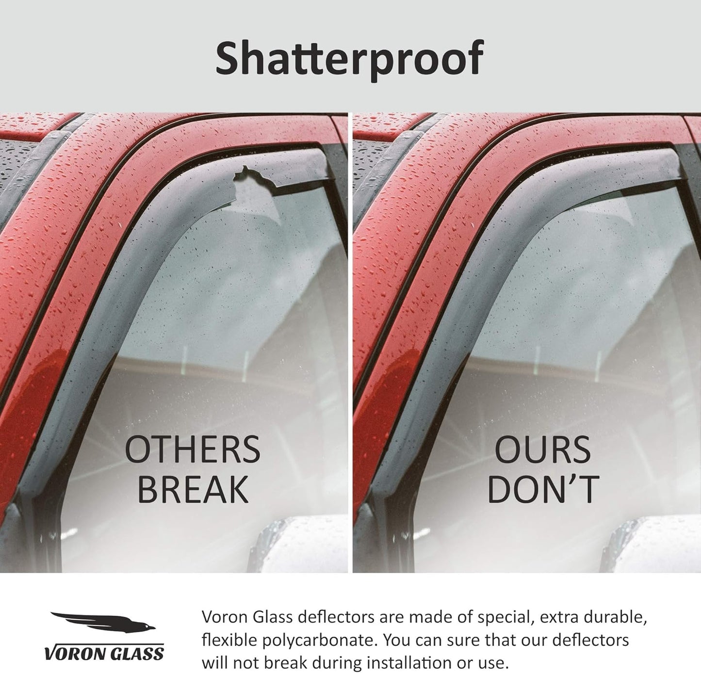 Voron Glass in-Channel Extra Durable Rain Guards for Hyundai Elantra 2021-2025, Window Deflectors, Vent Window Visors, 4 Pieces - 220225