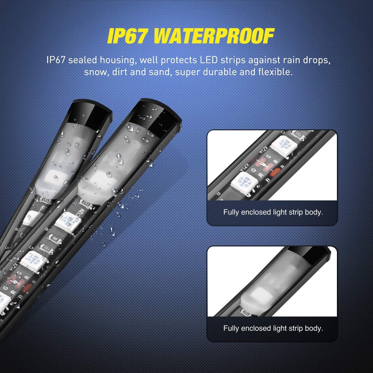 Nilight - TL-31 2PCS 60Inch RGB Truck Bed Light Strip Kit 180 LED RF Remote Control with On Off Switch Blade Fuse 2Way Splitter Extension Cable for Cargo Pickup Truck SUV RV Boat, 2 Years Warranty