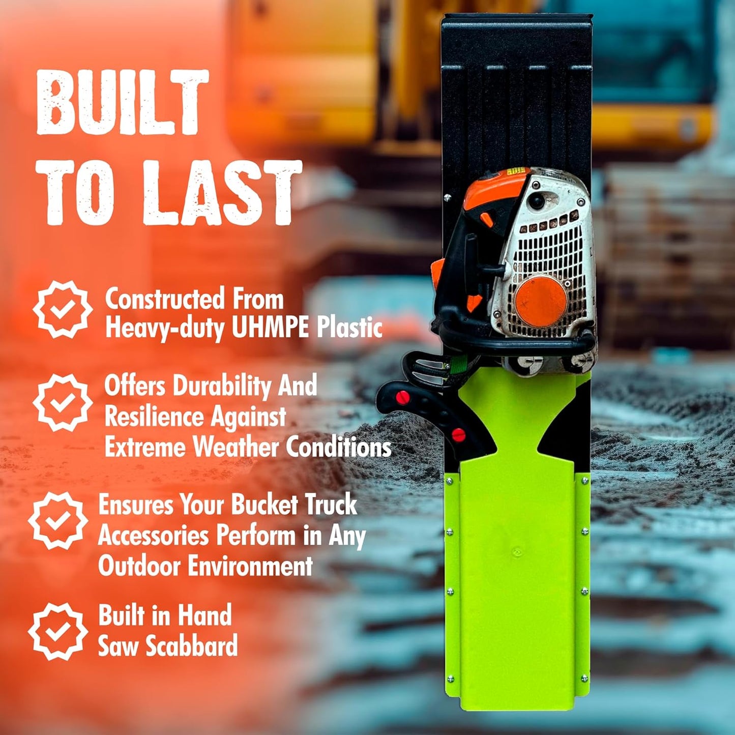 FORESTER Adjustable Bucket Chainsaw Scabbard with Handsaw Holder | Chainsaw Holder for Bucket Truck Accessories