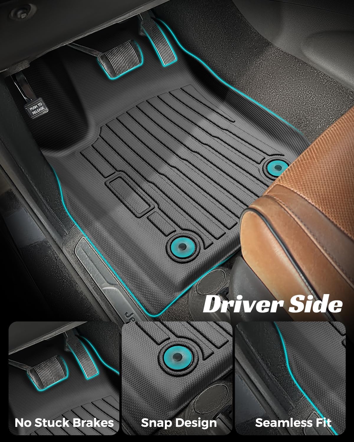 Floor Mats Full Set for Dodge Durango 2011-2015 7 Seats, All Weather Floor Mats Cargo Liner Car Accessories for Dodge Durango 2011-2015, Custom Fit Accessories Rubber Trunk Liner for SUV Cargo