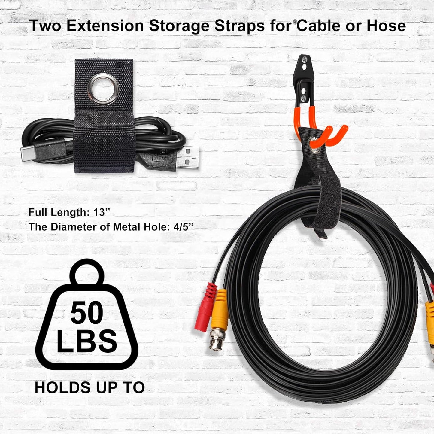 Garage Hook Heavy Duty Wall Storage Hangers, 30 Pack Garage Storage Hooks Steel Tool Orange for Ladders, Ropes, Garden Tools