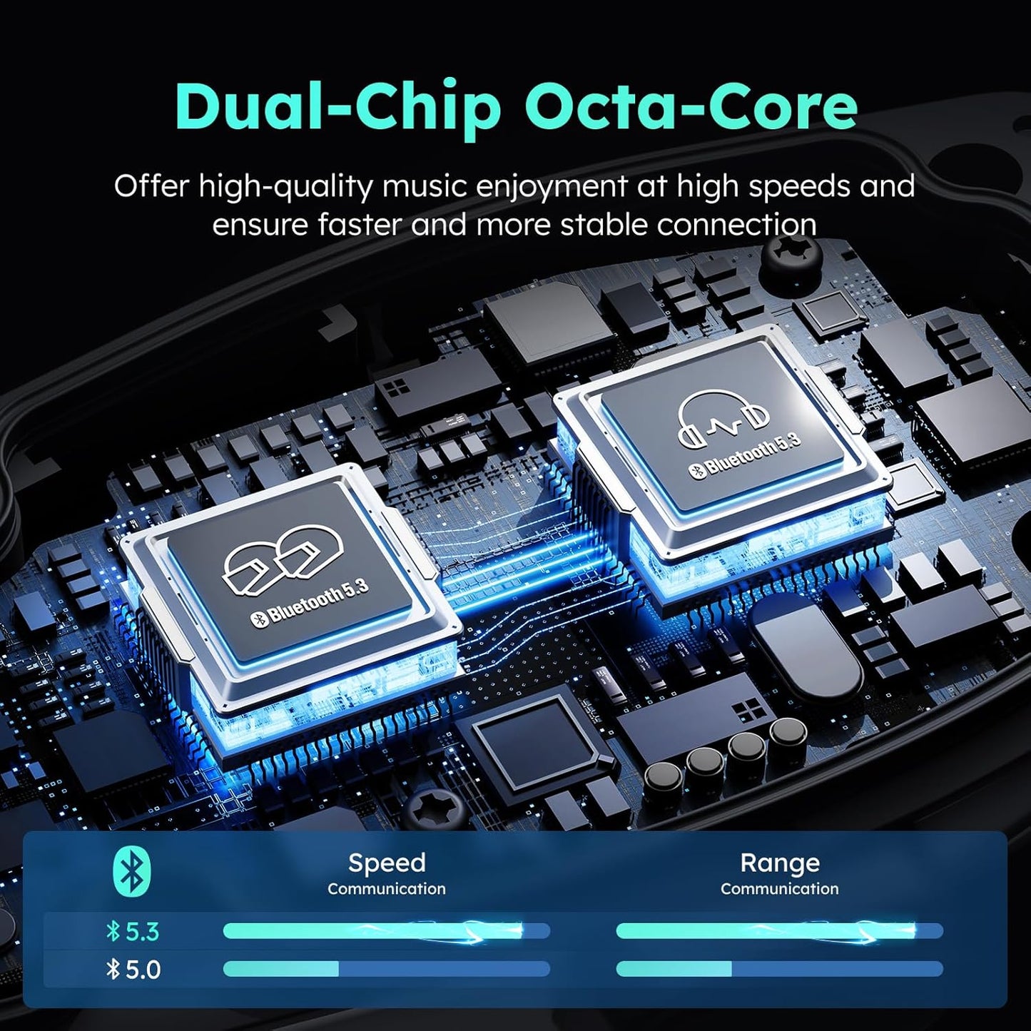 F1 3-Mode Motorcycle Helmet Intercom for 10 Riders, Offline Voice Control Motorcycle Bluetooth Headset with Hi-Fi Speaker, Multitasking & Mesh Helmet Communication Systems, Fast Charging, 1 Pack