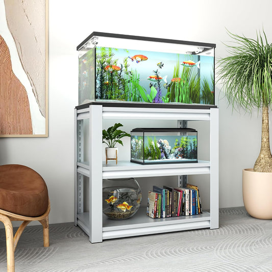 White 3-Tier Metal Shelving Heavy Duty Small Storage Racks, Utility Garage Shelving Organization for Basement Workshop Pantry Balcony