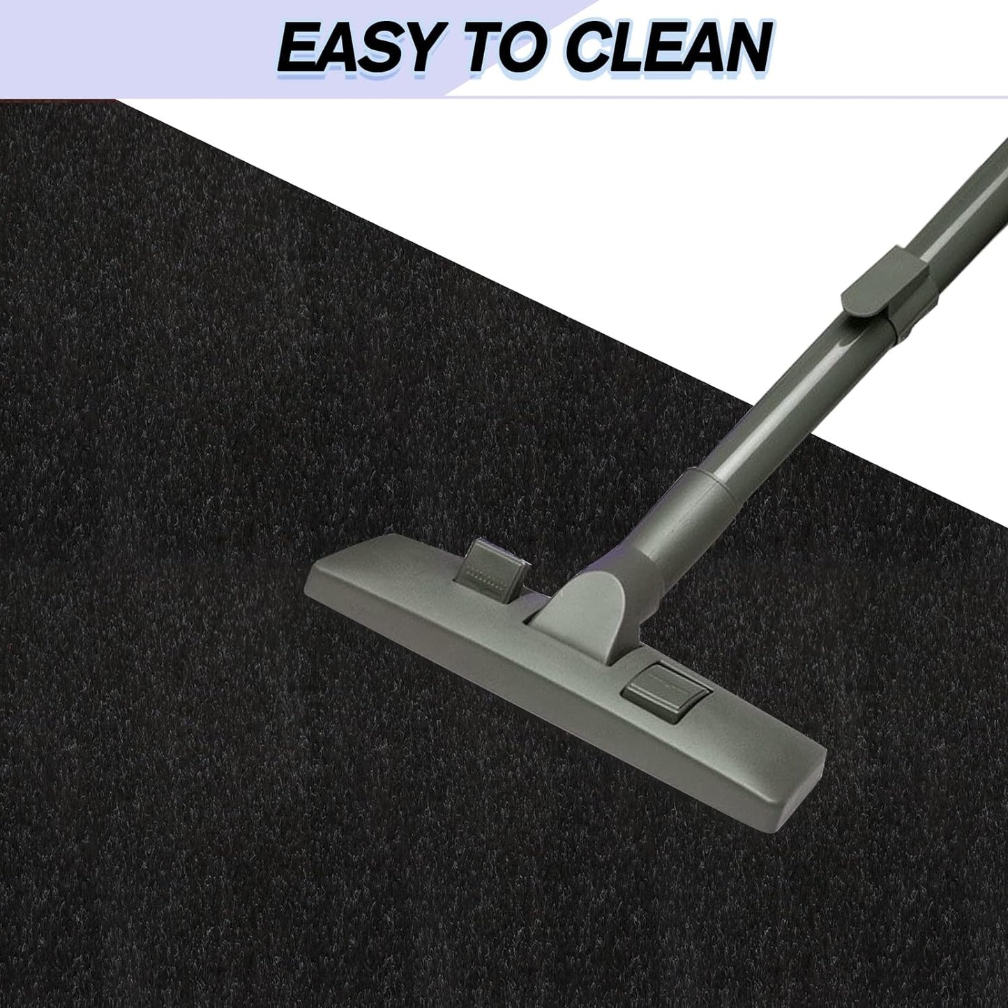 Custom Size Backed Non-Slip Area Rugs Runner, Easy Clean, Waterproof Runner Rugs for Hallway Entryway, Kitchen, Laundry, 4FT x 45FT, Black