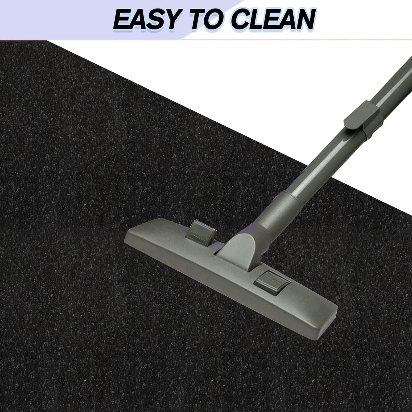 Custom Size Backed Non-Slip Area Rugs Runner, Easy Clean, Waterproof Runner Rugs for Hallway Entryway, Kitchen, Laundry, 2FT x 65FT, Black