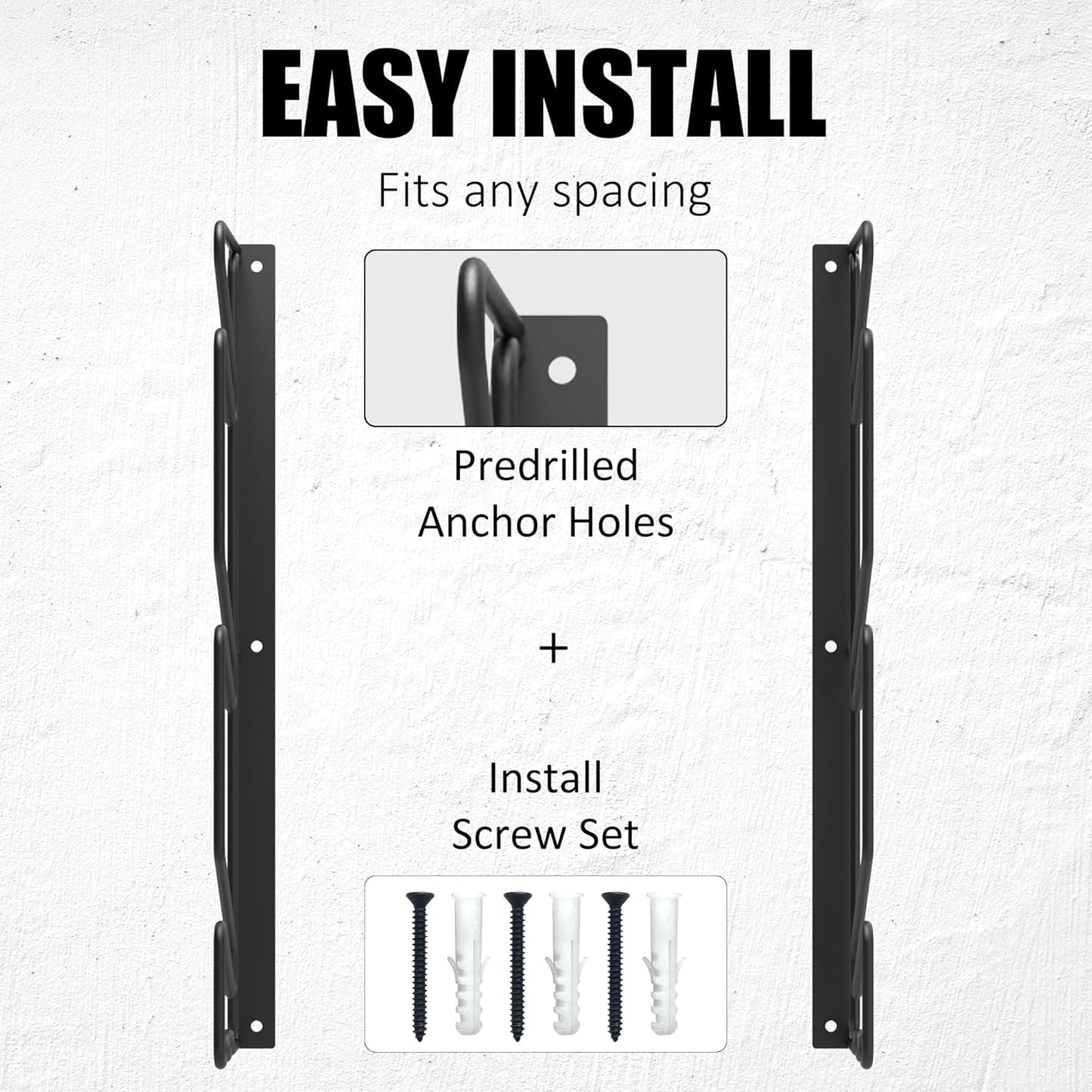 UNIREDPOWER Skateboard Storage Rack, Wall Mounted Organizer Shelf, Wall Display Hanger Holds Up 3 Pairs of Longboard Deck, Garage, Home, Shed