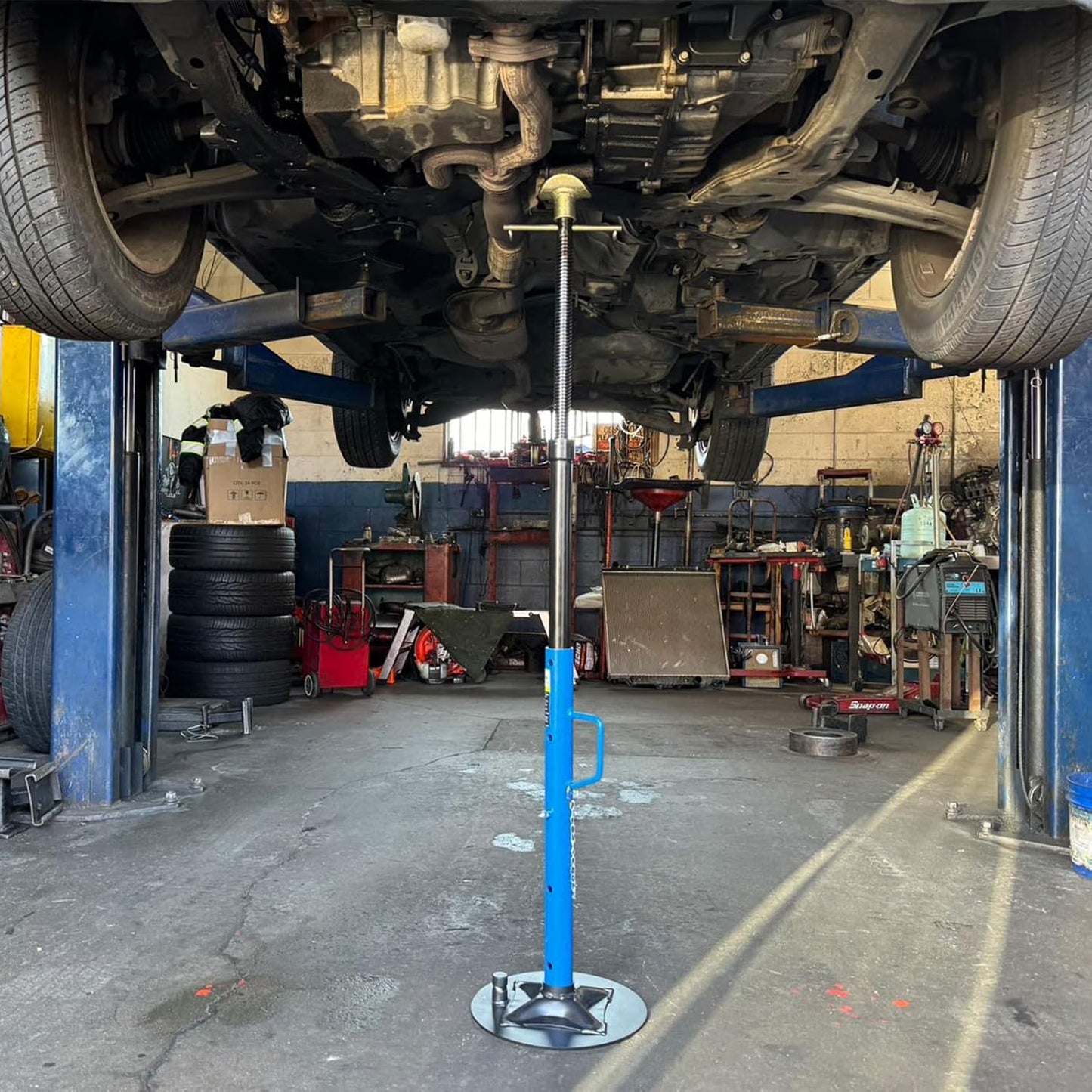 HKTE Underhoist Support Stand with Handle, Capacity 2000lbs, Adjustable Height, Multi-Functional Topped Adapter, US Patented