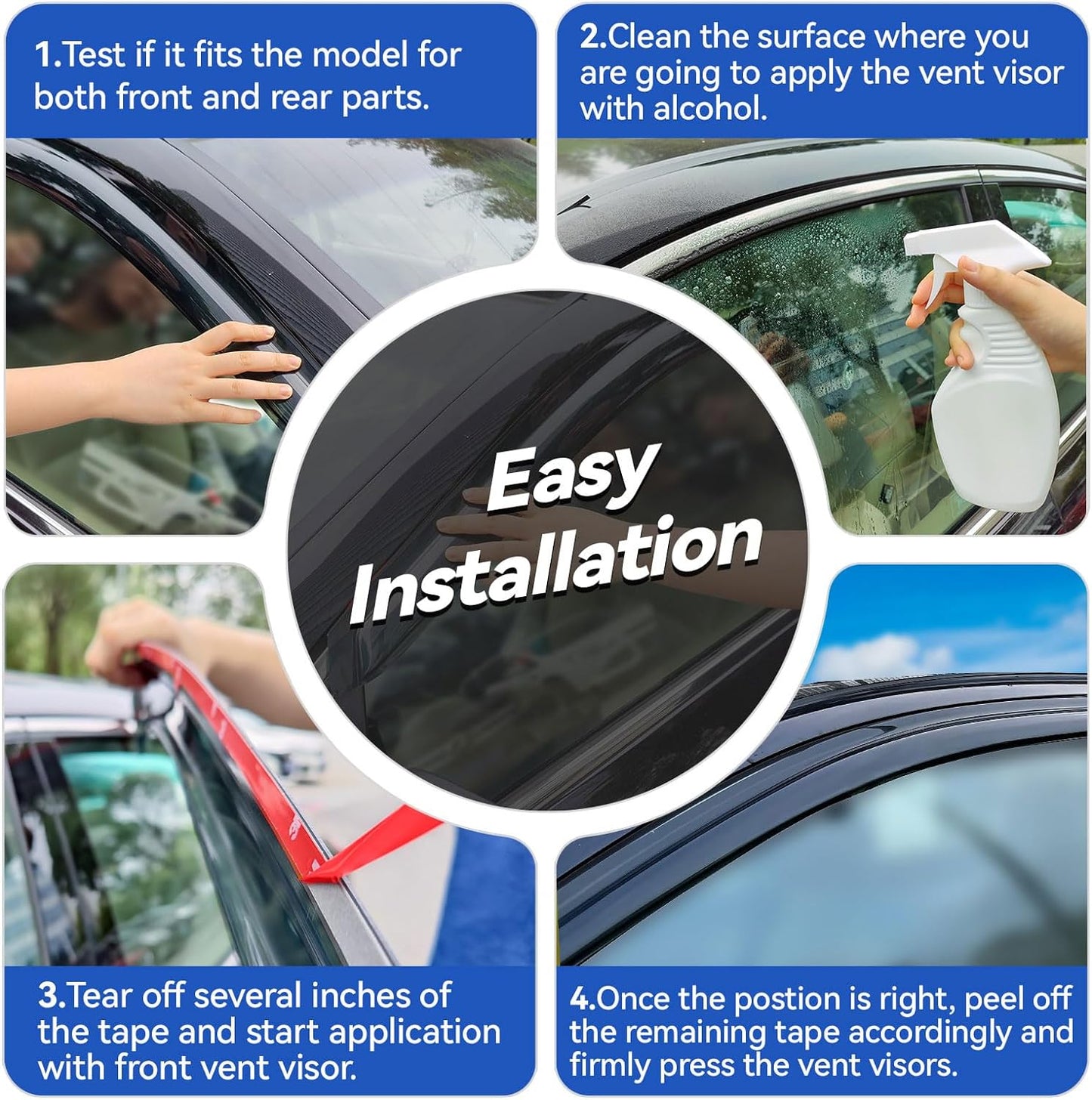 Window Visors Rain Guards Shield for 2010 2011 2012 2013 Mazda 3 Hatchback, Out-Channel Window Vent Wind Deflectors Visors Shades for 10 11 12 13 Mazda 3 Hatchback (NOT for Mazda 3 Sedan)