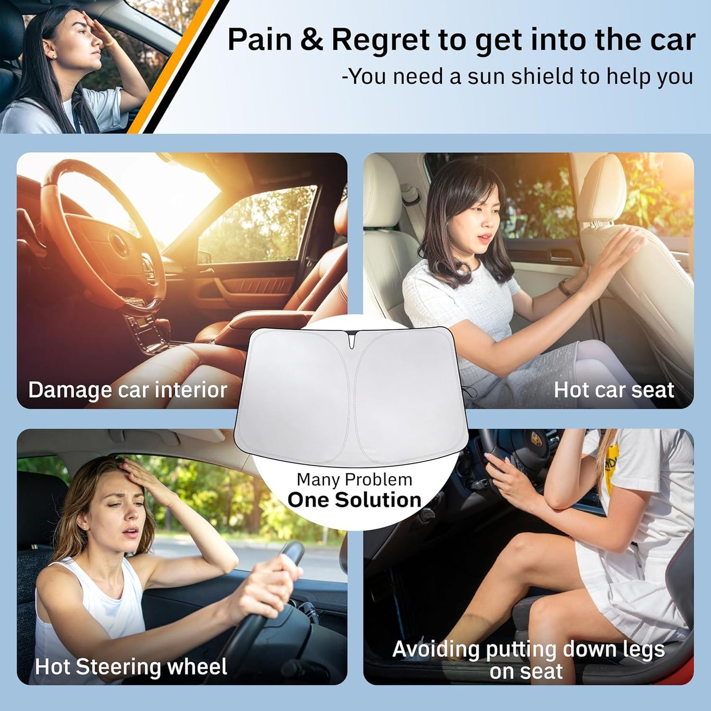 Econour Windshield Sun Shade for Acura RDX 2019-2025 Window Shade Sun Visor Cover Foldable Blocks UV Rays Keep Your Car Cooler