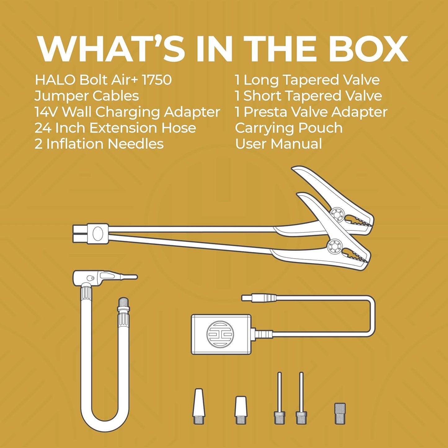 HALO Bolt Air+ 1750 Portable Car Battery Jump Starter | 130 PSI Air Compressor, 59.9Wh USB Power Bank, Large Display, Emergency Floodlight & Charger, Jumps Cars SUVs & Trucks, Inflates Tires — Silver