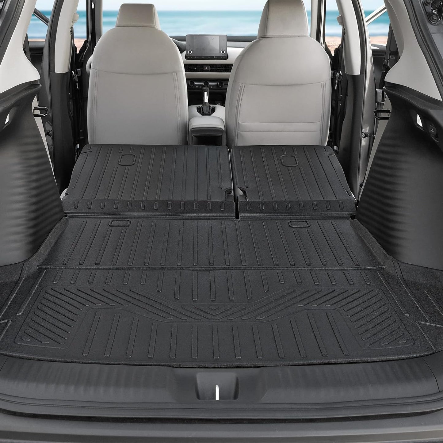 Floor Mats Set for Honda HR-V 2026 2025 2024 2023(Hybrid & Gasoline), Full Coverage All Weather Floor Mats Cargo Mat with Backrest Protectors & Door Sill Guards for Honda HRV Accessories