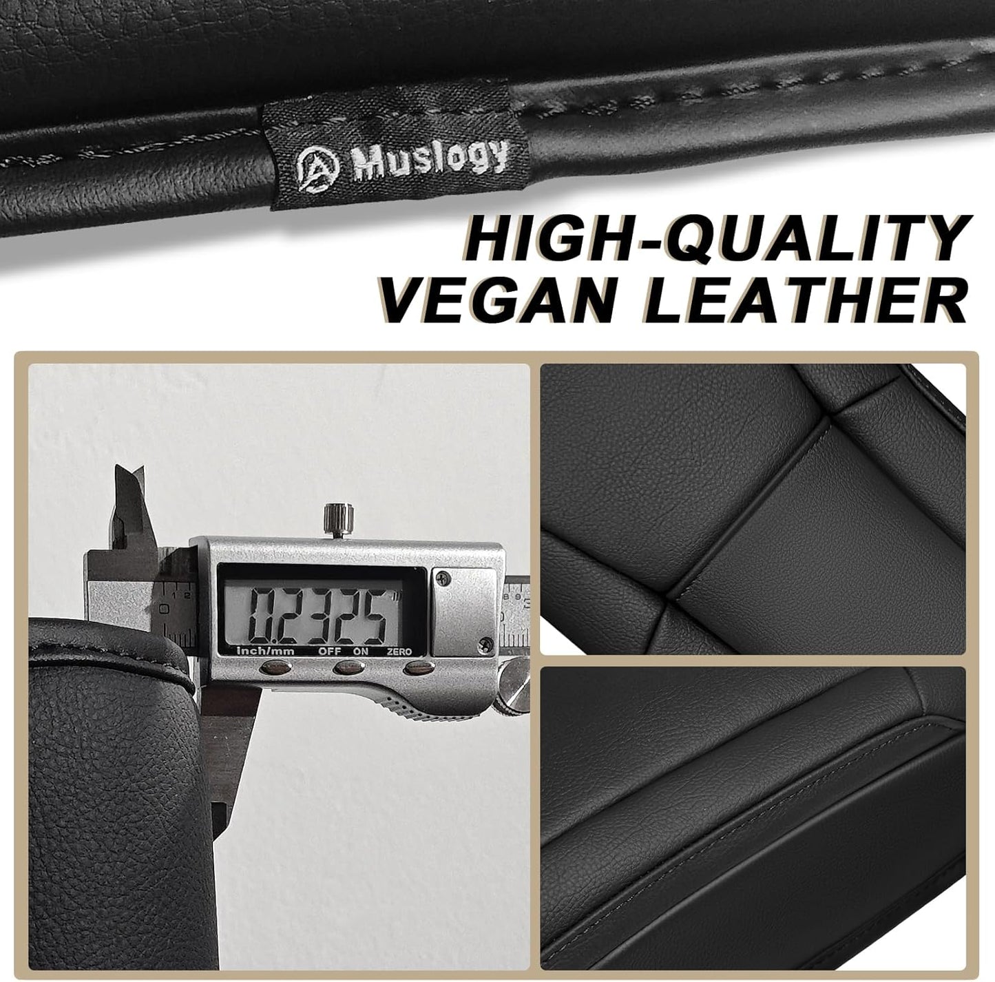 Muslogy Center Console Armrest Cover Compatible with Honda 2012-2015 Civic Accessories Comfort Armrest Pad Arm Rest Cushion Vegan Leather Protector Black Regular Thick