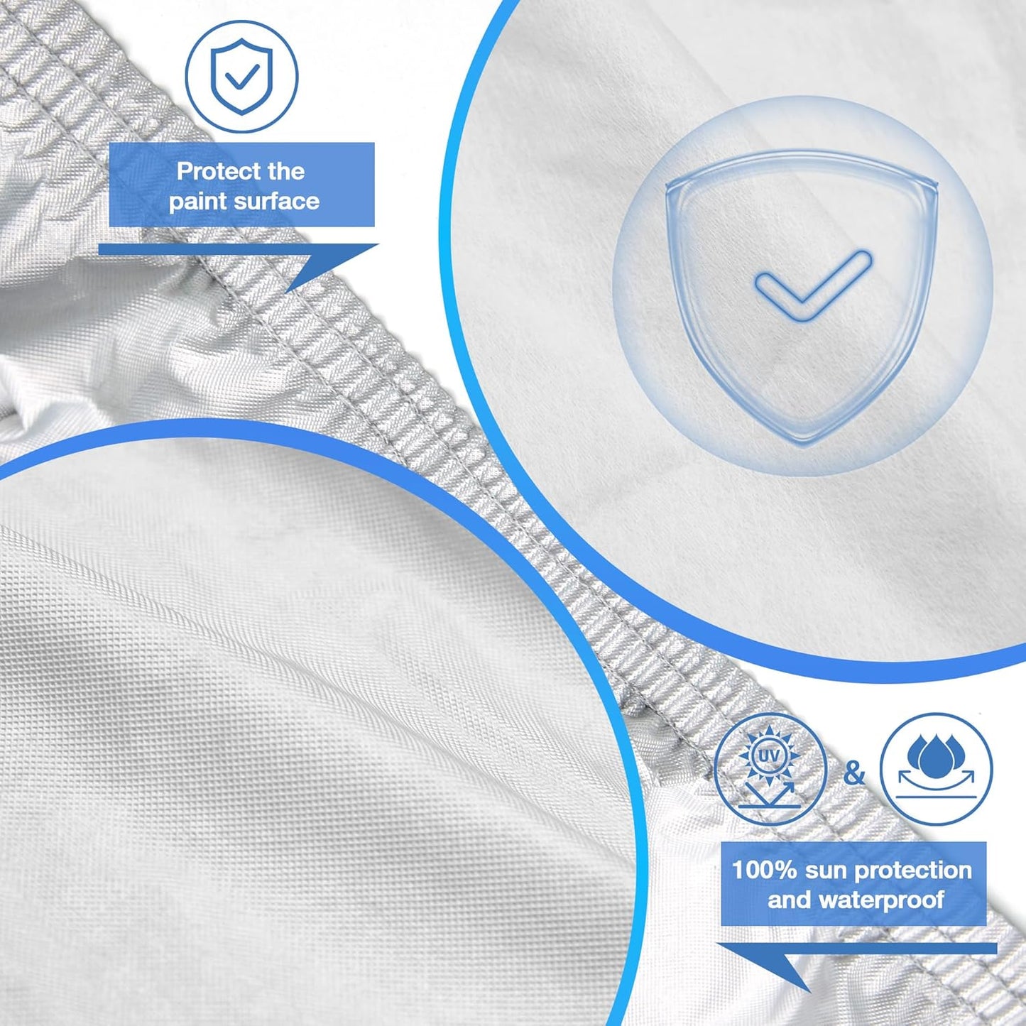 YOLENY Car Cover Waterproof All Weather Full Exterior Covers with Zipper,Universal Fit Sedan Chevrolet Corvette,Ford Fusion,Kia Stinger,Nissan Maxima,Subaru Legacy,Honda Accord etc.(UP to 191 inch)