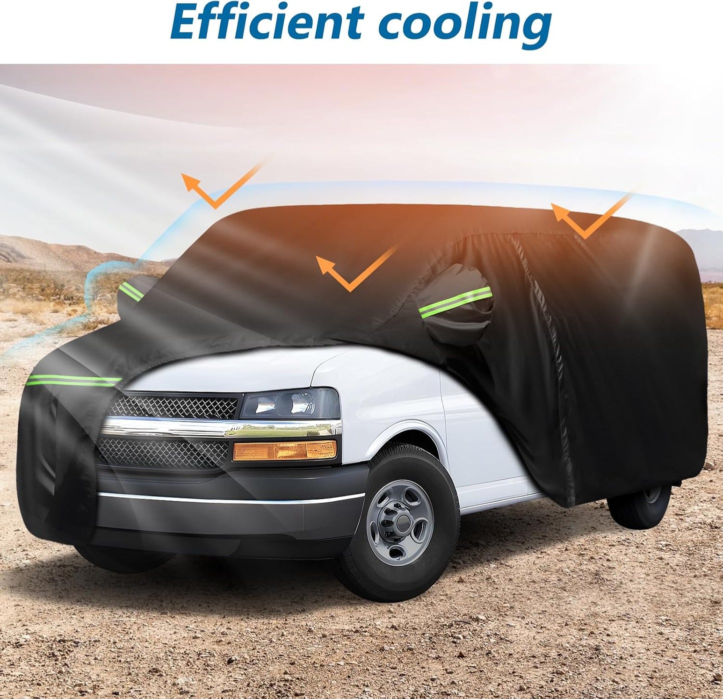 Car Cover for Express Van/GMC Savana Cargo Van 1500/2500/3500 1996-2025 (SWB), 420D Sun Heat Protection Outdoor Full Car Covers with Driver Side Zipper Windproof Heavy Duty Protection