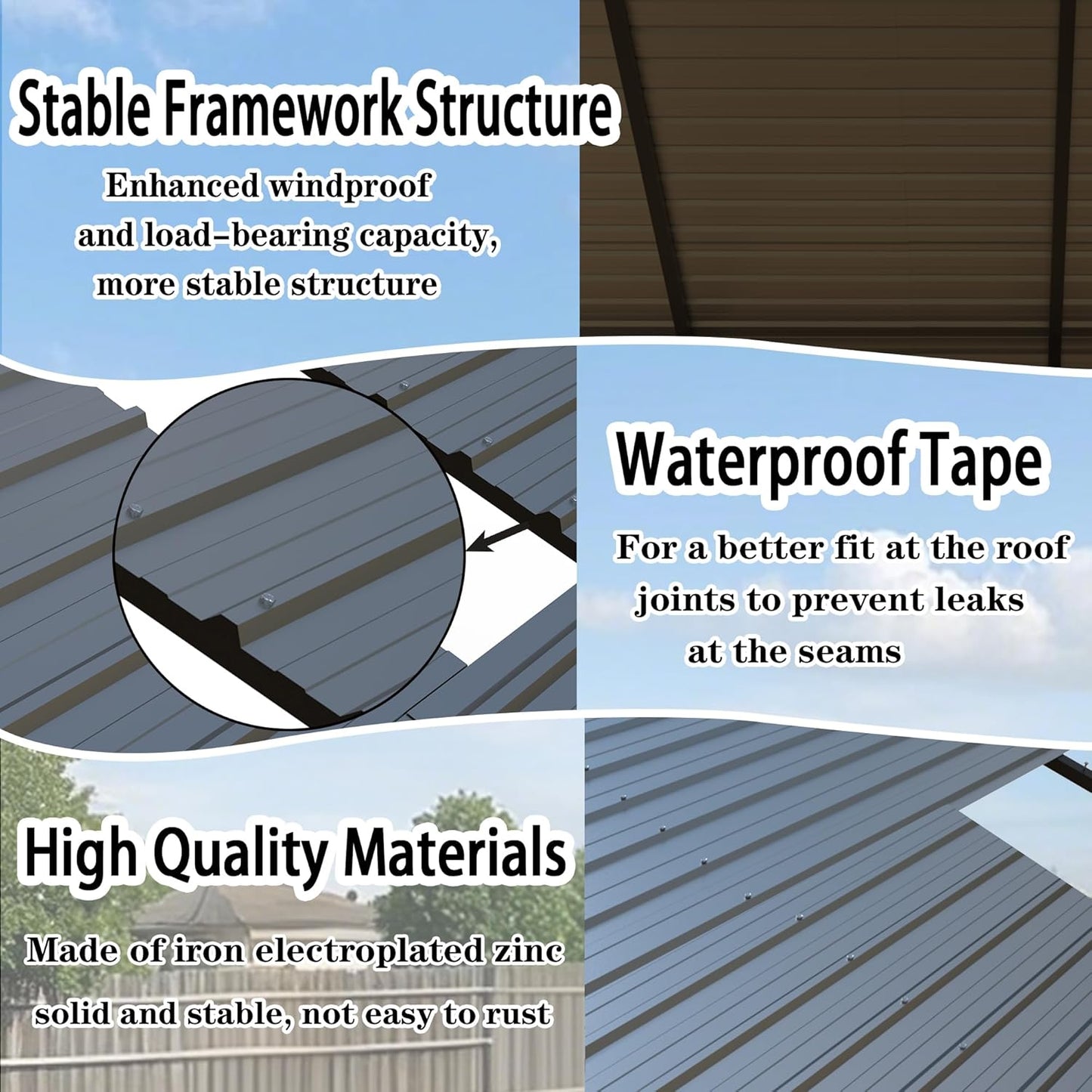 Heavy Duty Metal Carport 20x20 ft Galvanized Steel Carport Shelter for 2 Car Extra Large Canopy for Dual Vehicle, RV Boat Storage All Weather Protection Garage Party Tent (20X20FT)