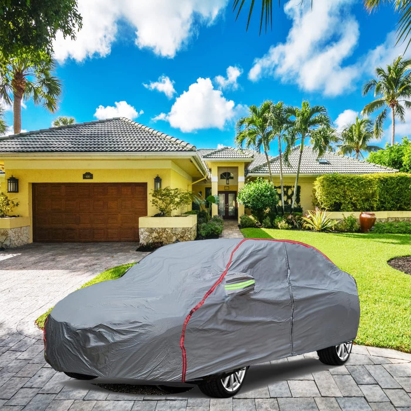 Breathable New Material, Waterproof Car Cover, Locks and Zipper Doors, Sunscreen Waterproof UV Prevention Snowproof Wind and Windproof,Suitable for Indoor Outdoor,for Pickup 198"-220",C7