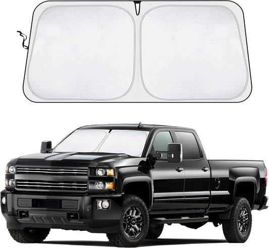 Econour Windshield Sun Shade for 1999-2006 Chevrolet/Chevy Silverado 1500 Accessories Truck (Extended Cab) Sunshade Window Sun Visor Protector Foldable Blocks UV Rays Keep Your Car Cooler