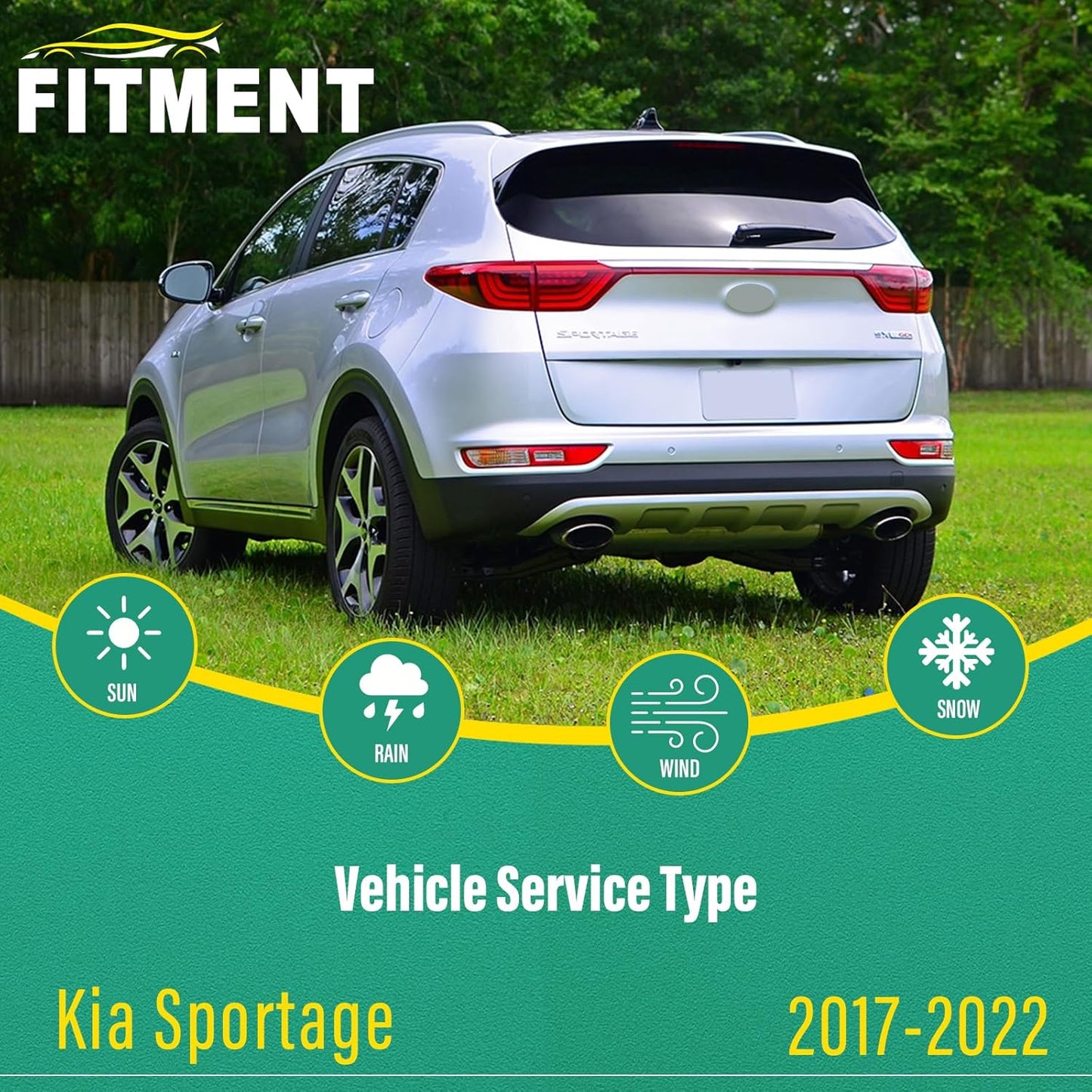 26" 16" 11" Windshield Wiper Blades Replacement for Kia Sportage 2017 2018 2019 2020 2021 2022 Premium All Weather Front Rear Wipers Set - OEM Quality (Pack of 3)