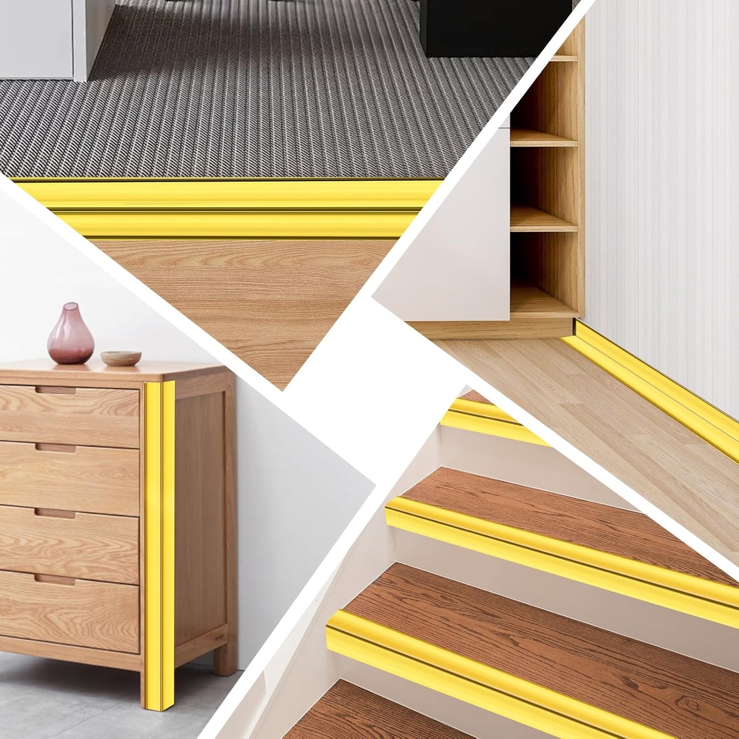 Wall Corner Protector Moulding Trim Peel and Stick Wall Corner Guards Trim Flexible Self Adhesive Edge Protector Moulding, 1.6 in x 10 Ft, Gold