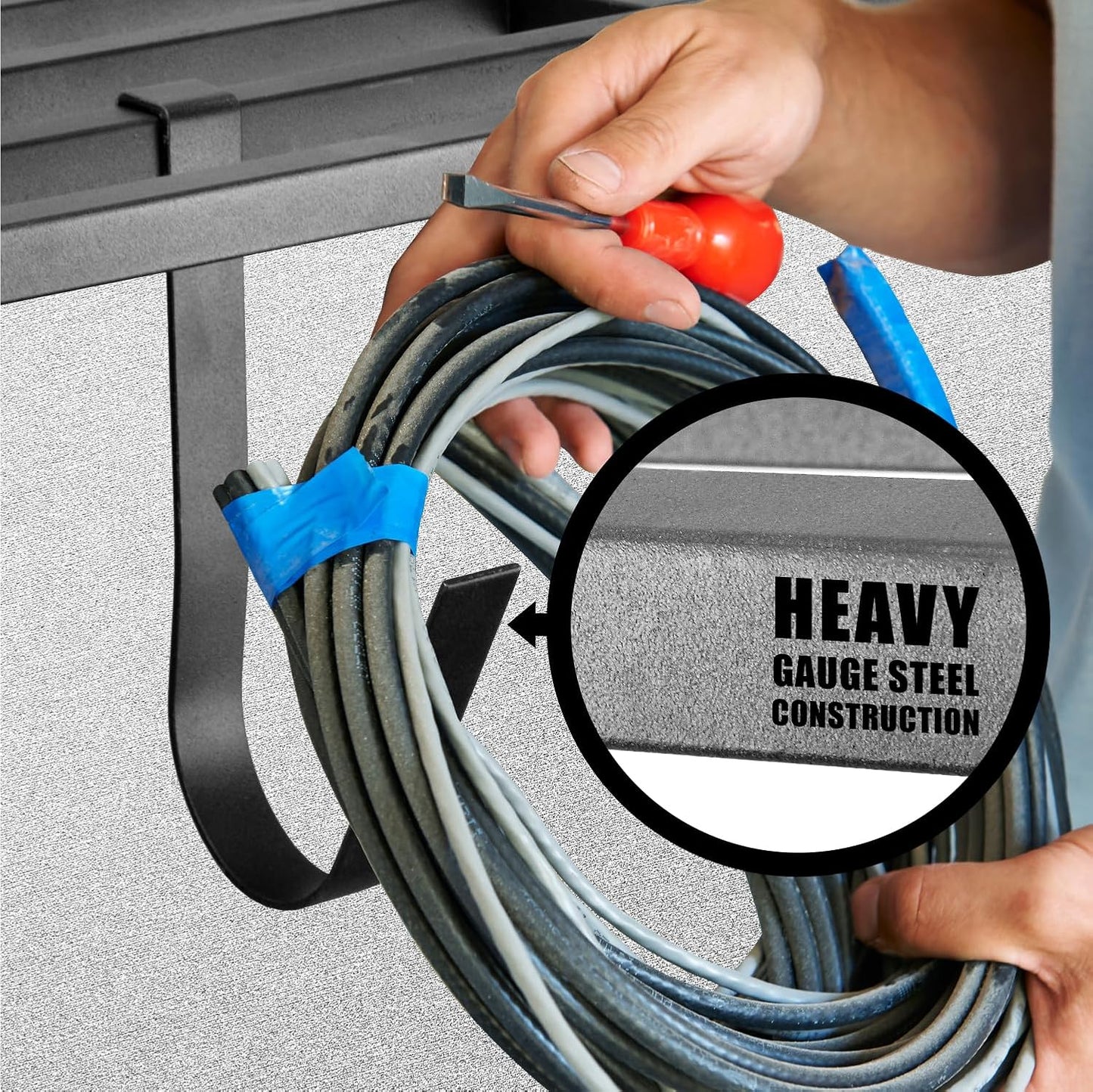 4 Pack 1,5x4ft Heavy Duty Garage Wall Shelving, Garage Shelving Wall Mounted, Storage Rack with Hooks (Black)