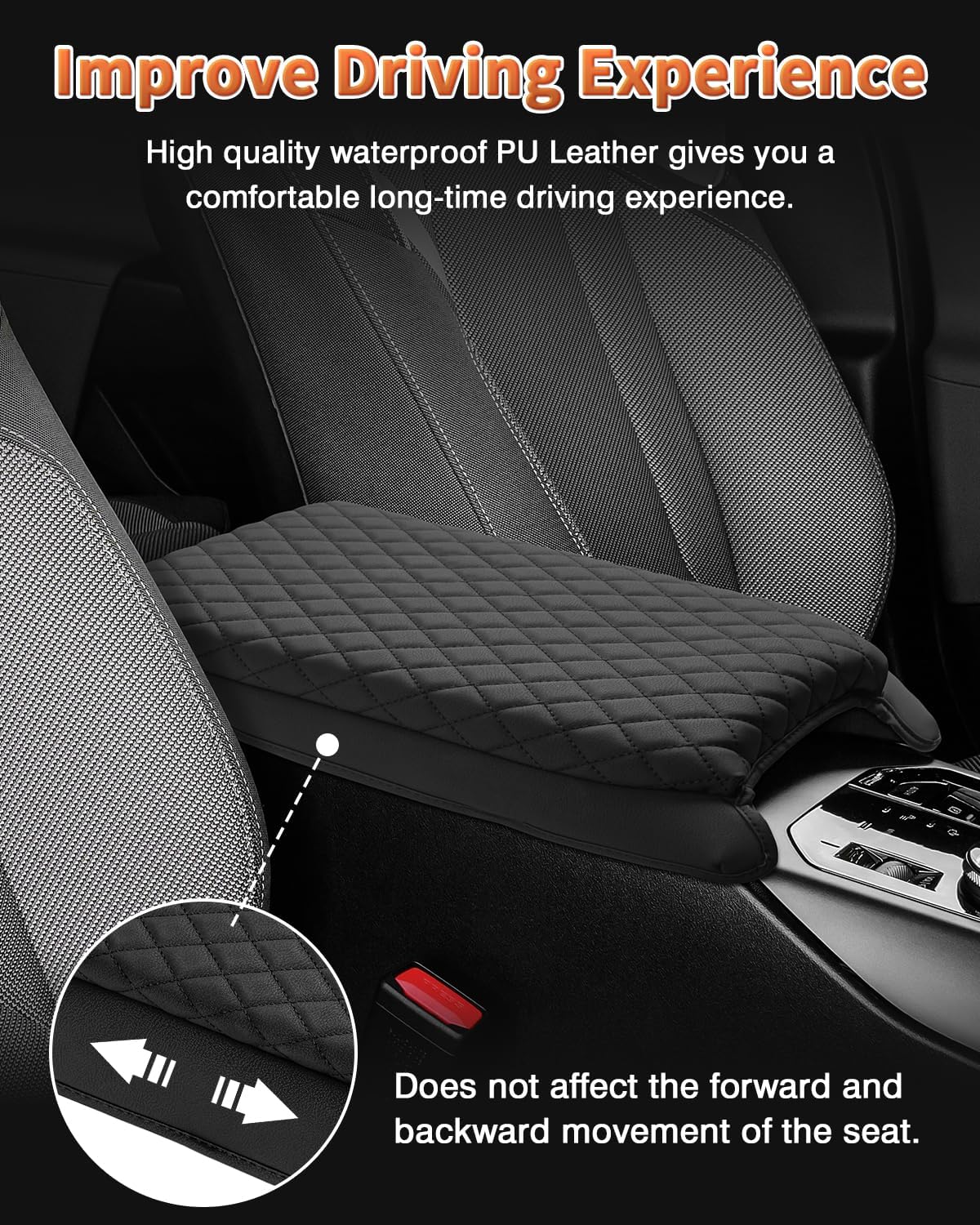 Shademax Custom for 2026 2025 BMW X3 Center Console Cover Armrest Cover for BMW X3 Arm Rest Cushion Pad Leather Middle Console Cover Armrest Seat Box Protector BMW X3 Accessories Anti-Scratch Black