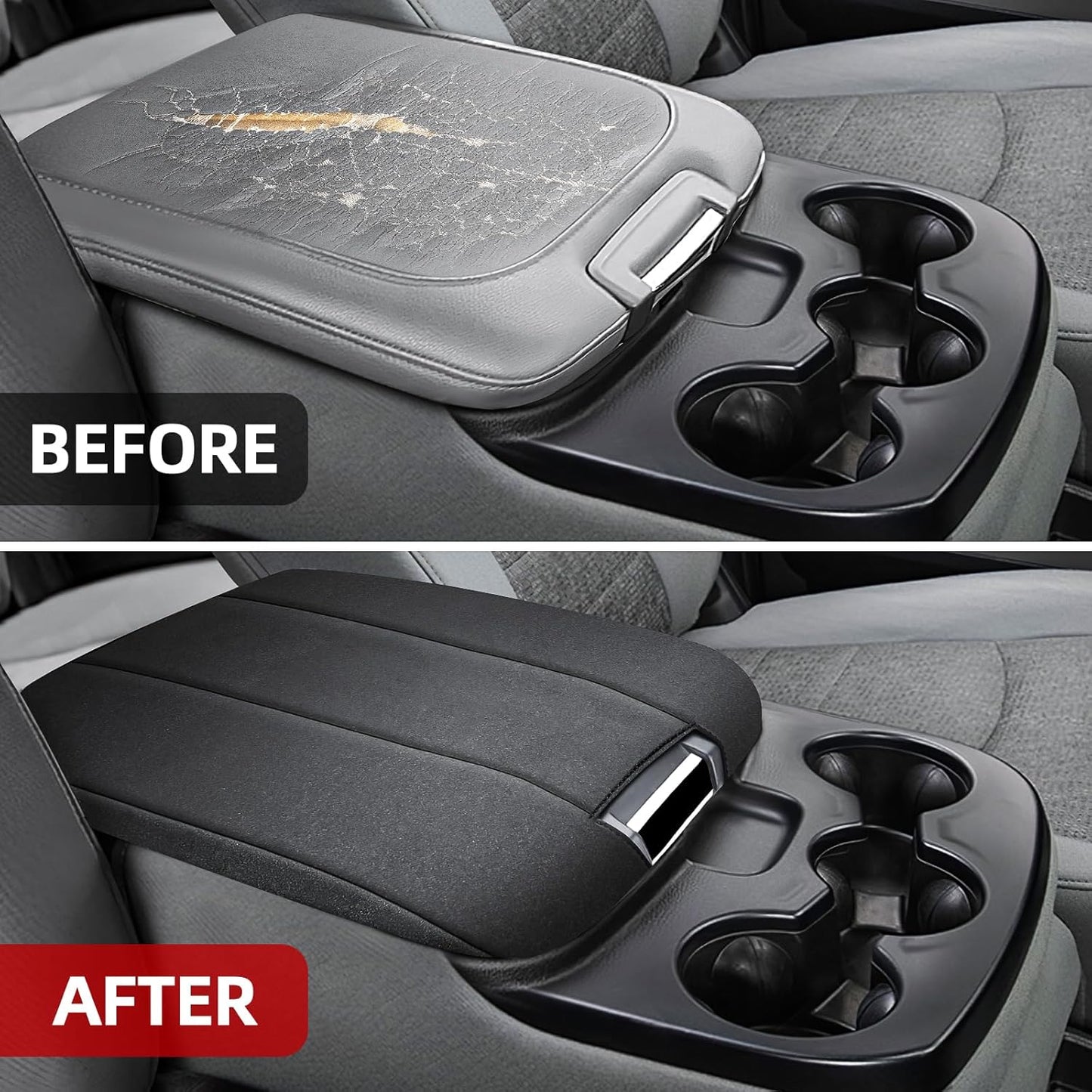 Center Console Cover Fit for 2013-2018 Dodge Ram 1500 & 2013-2023 Ram 2500/3500/1500 Classic Model for Jump Seat Console, Armrest Cover Cozy Neoprene, Customized Accessories