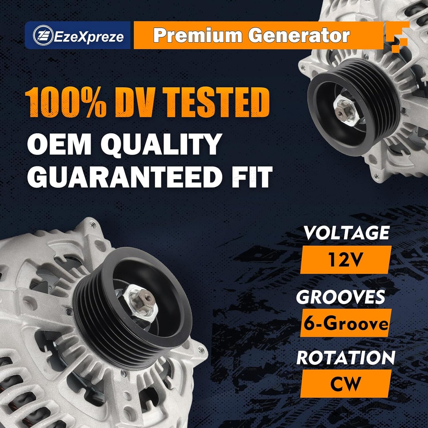 Ezexpreze Alternator Compatible with Ford F-150 F150 2015-2020 5.0L V8, 12V 240A 6-Groove Pulley Clockwise, OE# 44000 42103 FL3T10300JA FL3Z10346G HL3710300FA HL3Z10346F 1042110081 1042110080