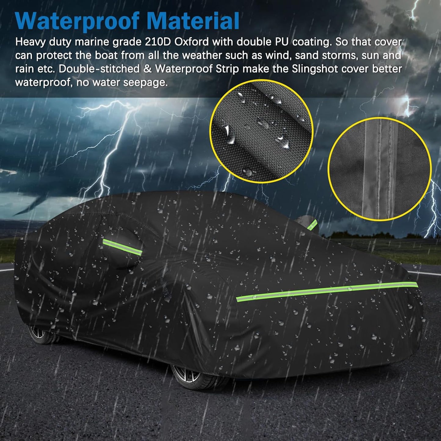 Car Cover for BMW M4/ 4 Series 420i 428i 430i 435i 440i /4 Coupe 2014-2024, Waterproof 210D Oxford Cloth and Cotton Cover Outdoor Full Car Covers with Zipper Windproof Heavy Duty All Weather