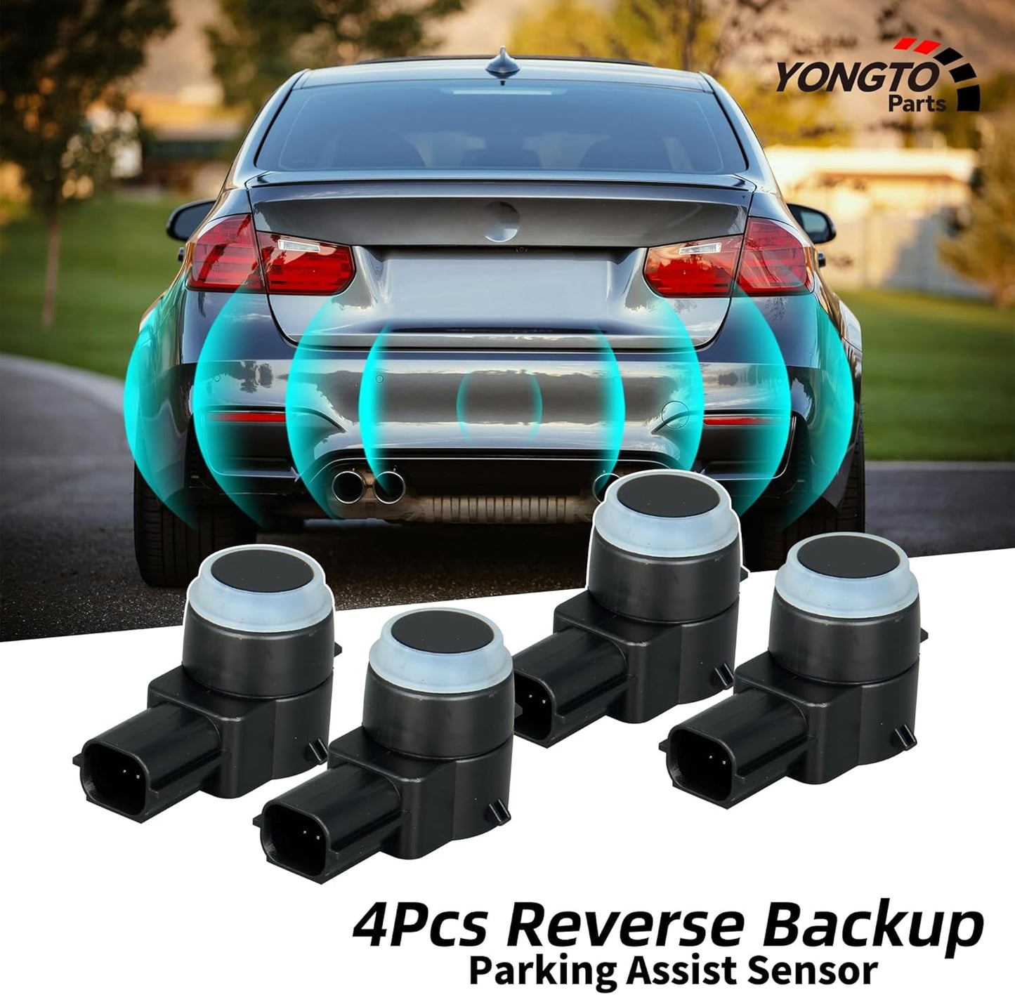1EW63TZZAA 4Pcs Reverse Backup Parking Assist Sensor Compatible with Dodge Journey Charger Grand Caravan, Ram 1500 2500 3500, Jeep Grand Cherokee, Chrysler 300 Replace OE 1EW63AXRAA