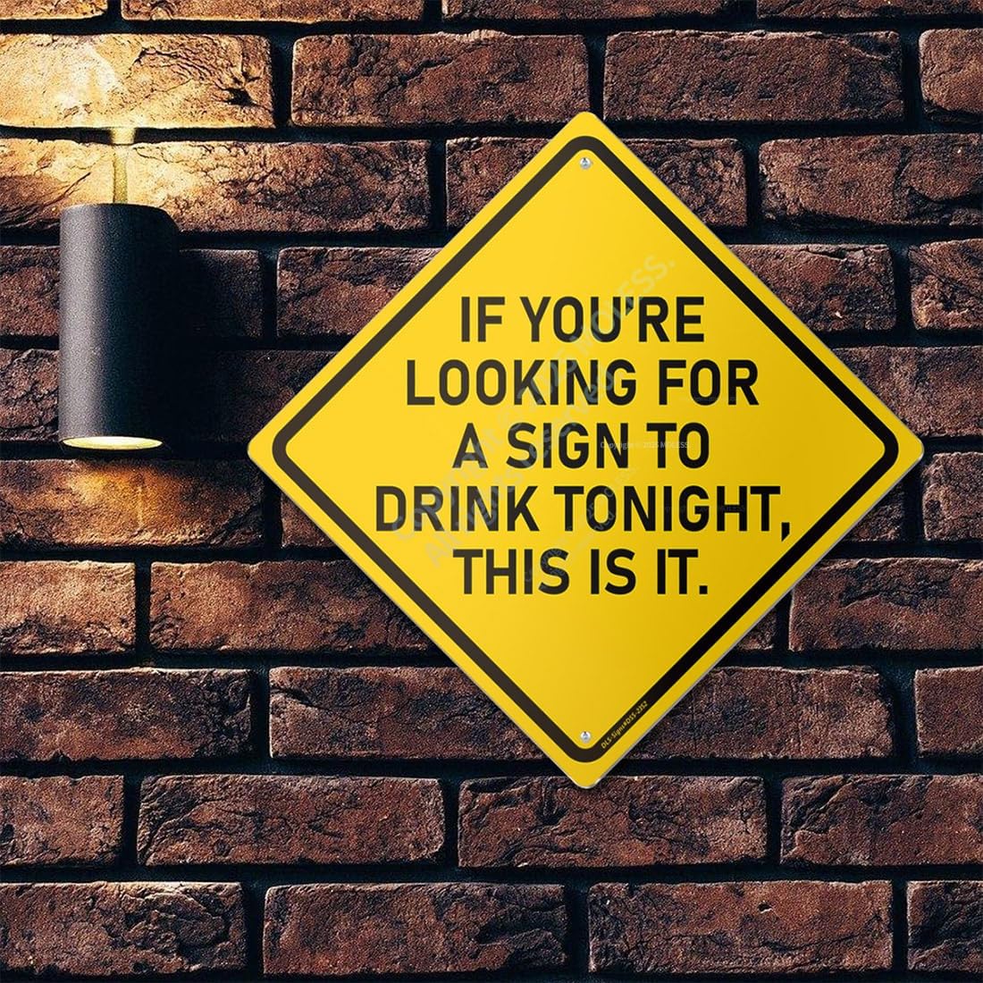 Drink Tonight Bar Sign | 12x12″ Durable Funny Man Cave Decor Metal Beer Signs Wall Decorations for Home Bar/Basement/Garage/Mancave, 2352