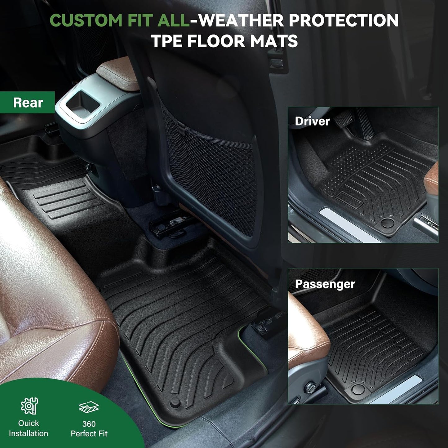 Floor Mats & Cargo Liner Custom Fit for 2024 2025 Chevrolet Chevy Equinox EV (Non Fuel), All Weather TPE Floor Mats for Cars, Car Floor Mats Full Set for Chevrolet Equinox EV Accessories