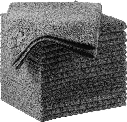 200 Pcs Microfiber Cleaning Cloth 16x16 Inch Microfiber Towels for Car Ultra Absorbent Cleaning Rags Reusable Lint Free Streak Free Detailing Towel for Car Washing Drying Dusting (Gray)