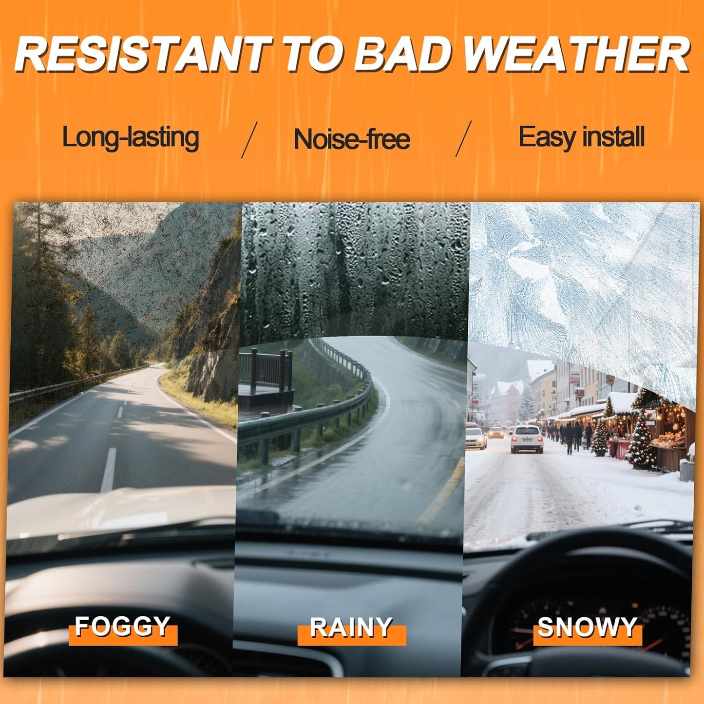 HULADAED® 24'' 19'' 12'' Windshield Wipers Replacement for Dodge Journey 2020-2009,Silicone Front Rear Wiper blades for MY Car-All Weather & Quiet(3 PACK)