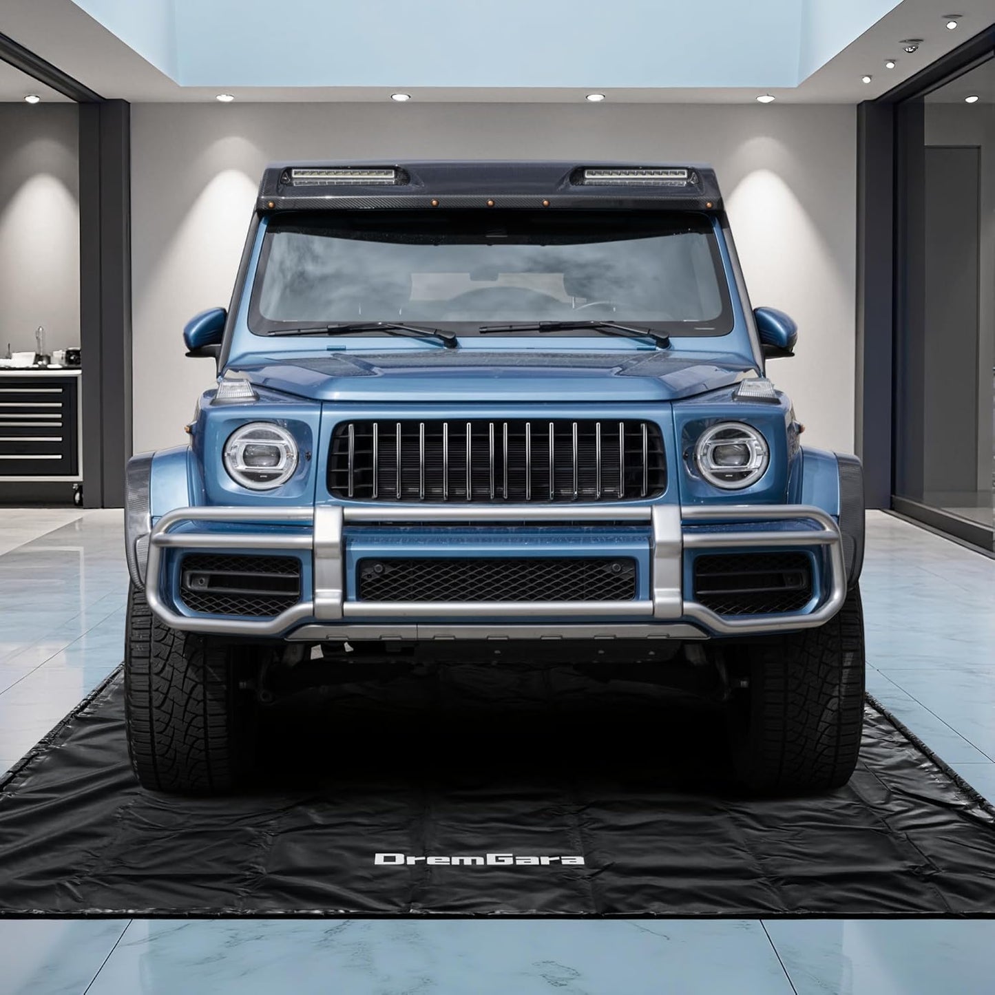Easy to Clean Heavy-Duty PVC Garage Floor Mat with Waterproof Containment Protection for Cars SUVs Trucks Parking Garages Non-Slip Durable Containment Mat Multiple(8'6"x20')