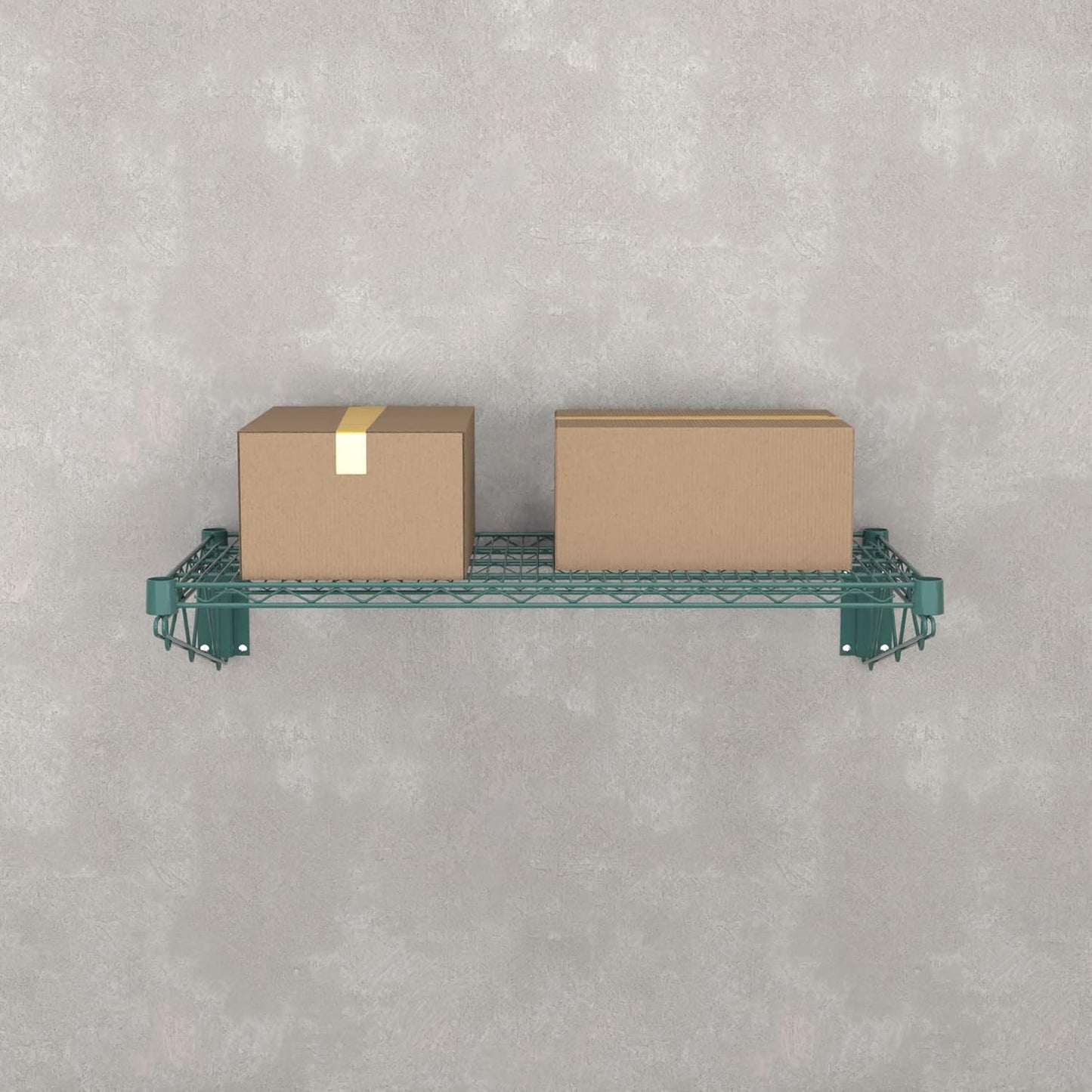 18" x 36" Green Epoxy Wire Wall Mount Shelf