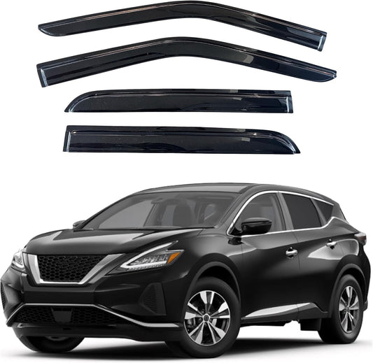 KPY Window Visor Compatible with Nissan Murano 2015-2023, 4PC Rain Guard Side Window Vent Deflectors Tape-On Mugen Style, 2015 2016 2017 2018 2019 2020 2021 2022 2023