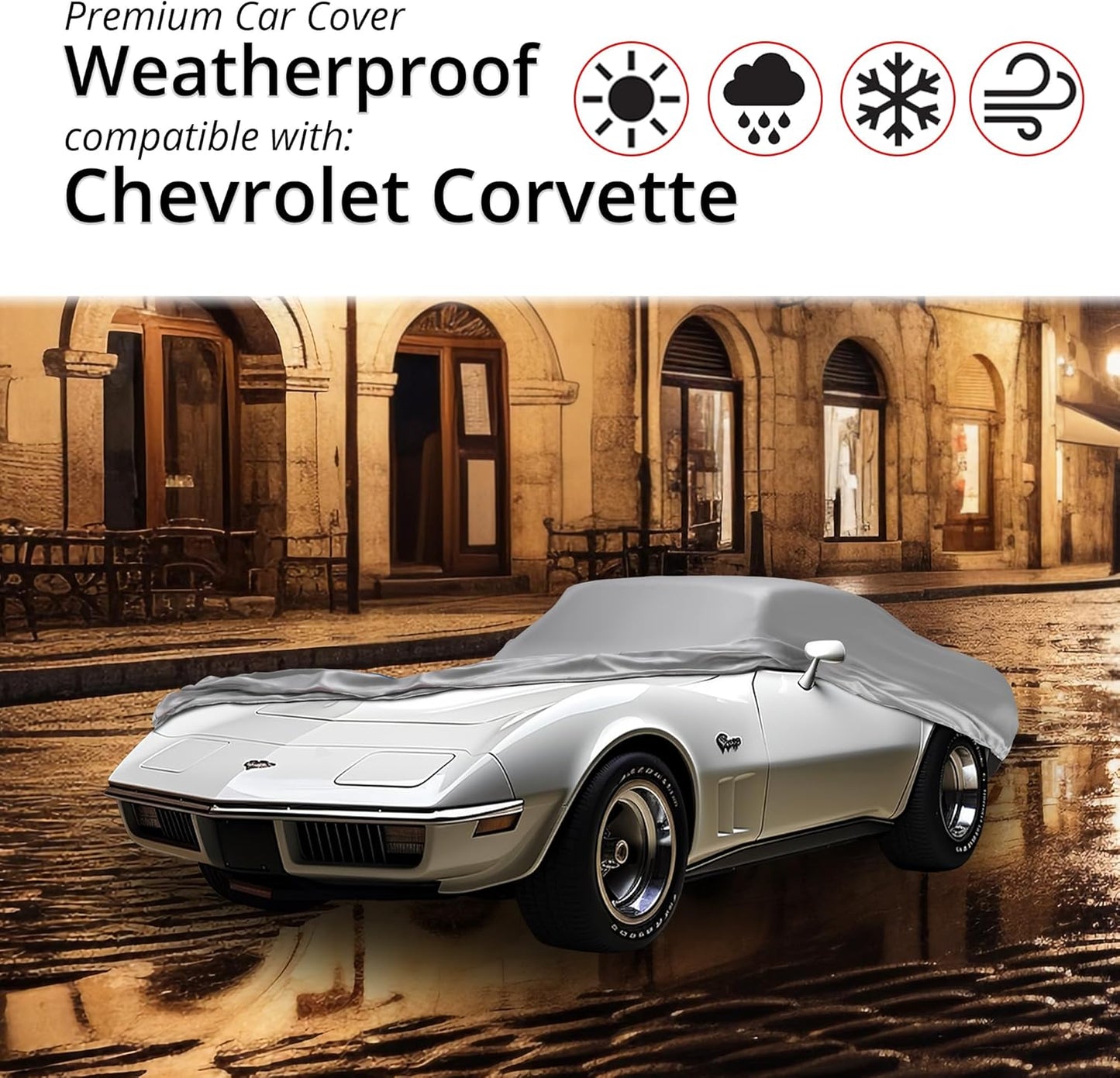 Car Covers Weatherproof Max Car Cover & Warranty Compatible with Chevrolet 1997-2004 Corvette – Outdoor Cover Theft Cable Lock Car Accessories Better Than Waterproof