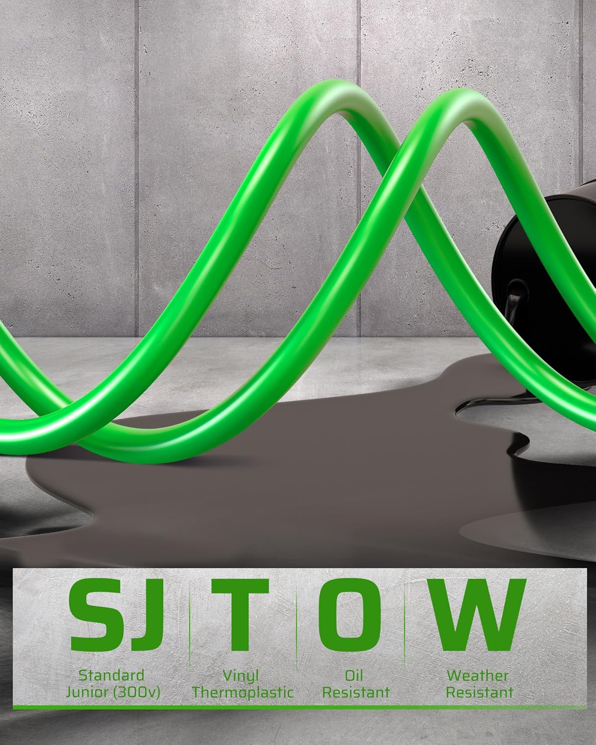 DEWENWILS Retractable Extension Cord Reel, 75 FT Heavy Duty Power Cord, 14/3C SJTOW Retractable Cord Reel, Lighted Triple Outlets, 10A Circuit Breaker, Wall/Ceiling Mount, UL Listed, Green